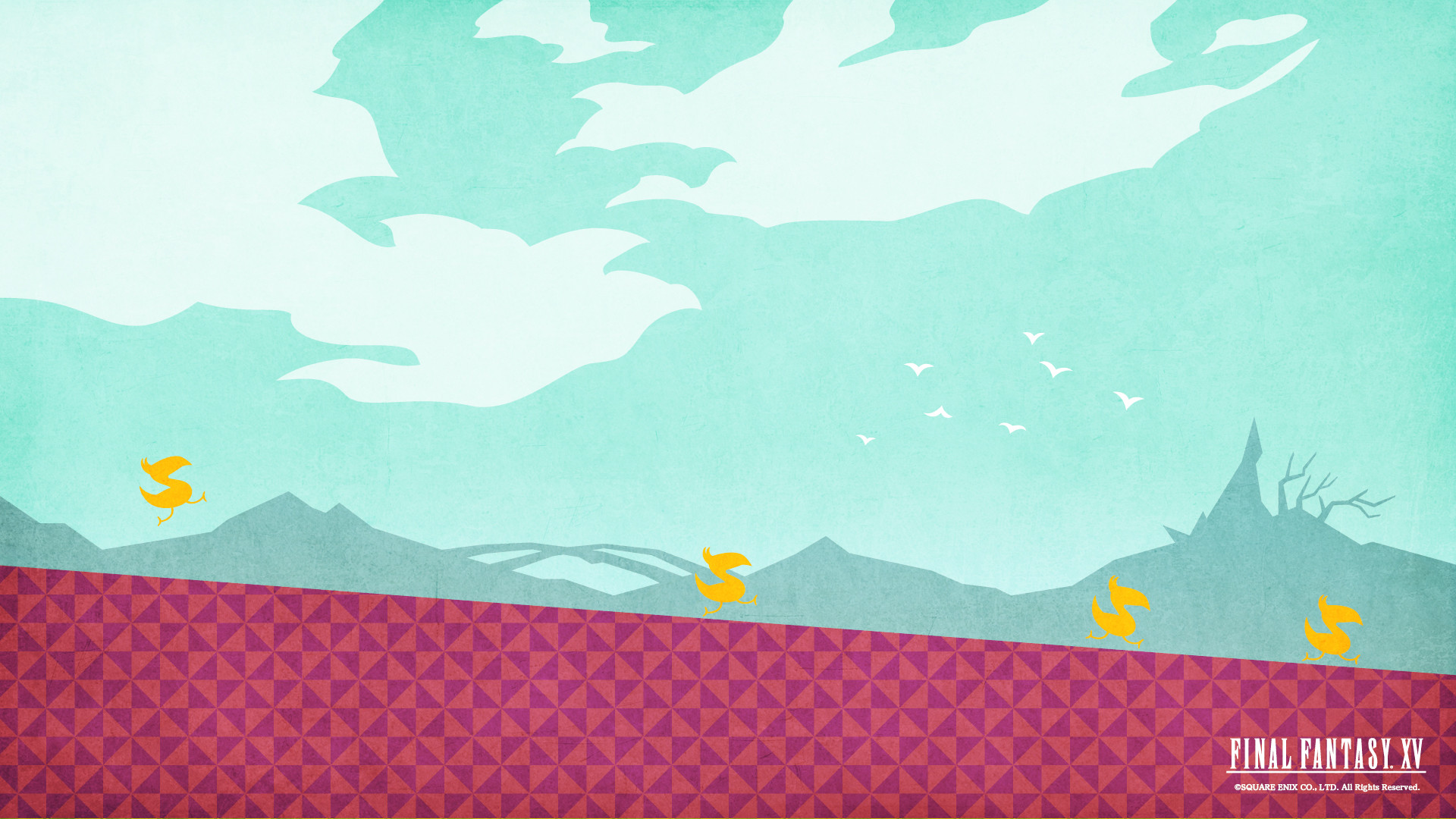Final Fantasy XV, Chocobo, Minimalista, Paesaggio, Full HD 1080p, sfondo desktop