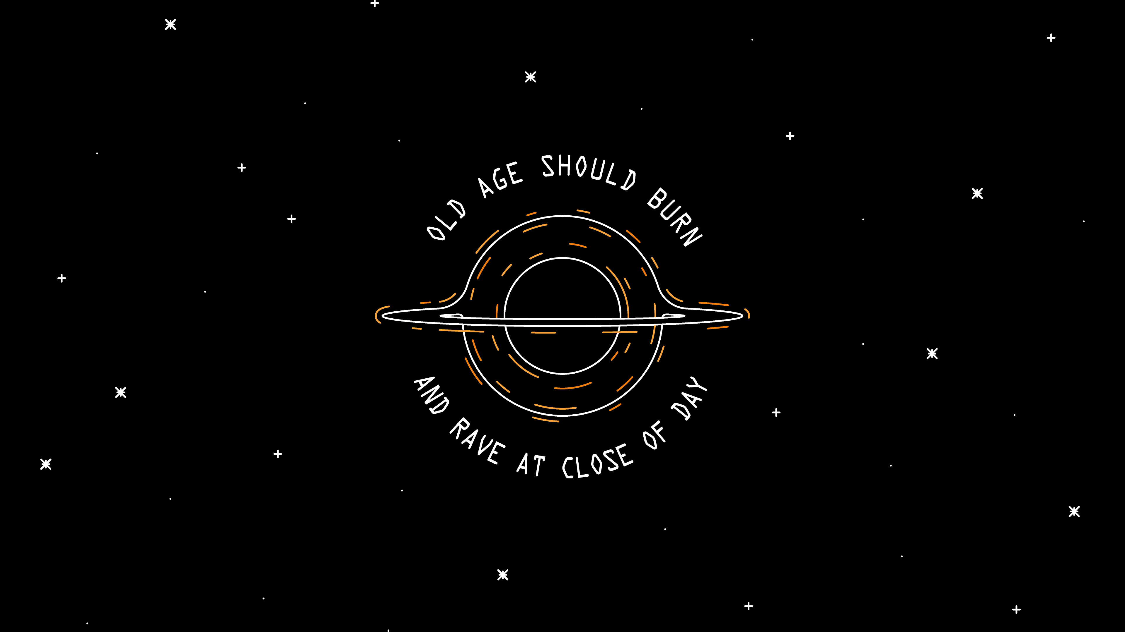Interstellar, Dylan Thomas, Citazione, Gargantua, Minimalista, 4K, sfondo per portatile