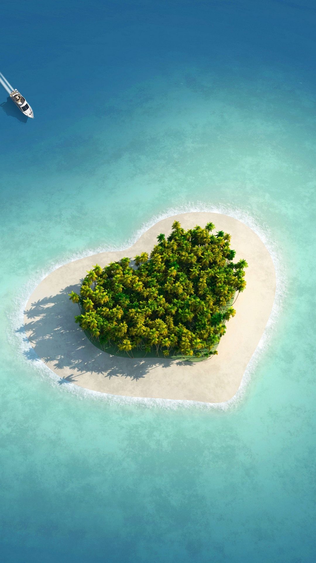 Isola a forma di cuore, Galešnjak, Croazia, Vista aerea, Mare, wallpaper Samsung S5