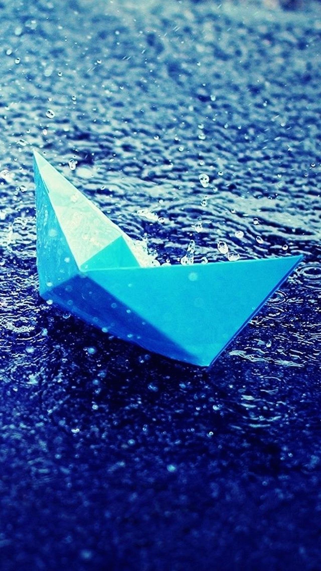 Barchetta di carta, Acqua, Blu, Full HD, sfondo iPhone 5S