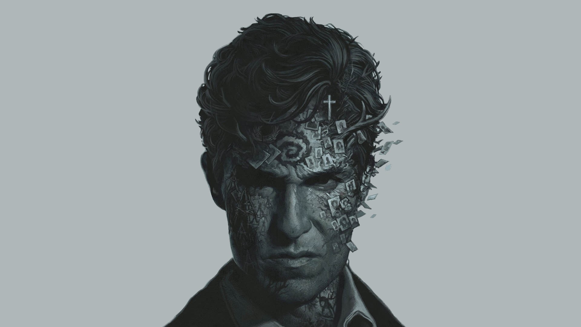 Rust Cohle, Matthew McConaughey, True Detective, Illustrazione, Full HD, sfondo per portatile