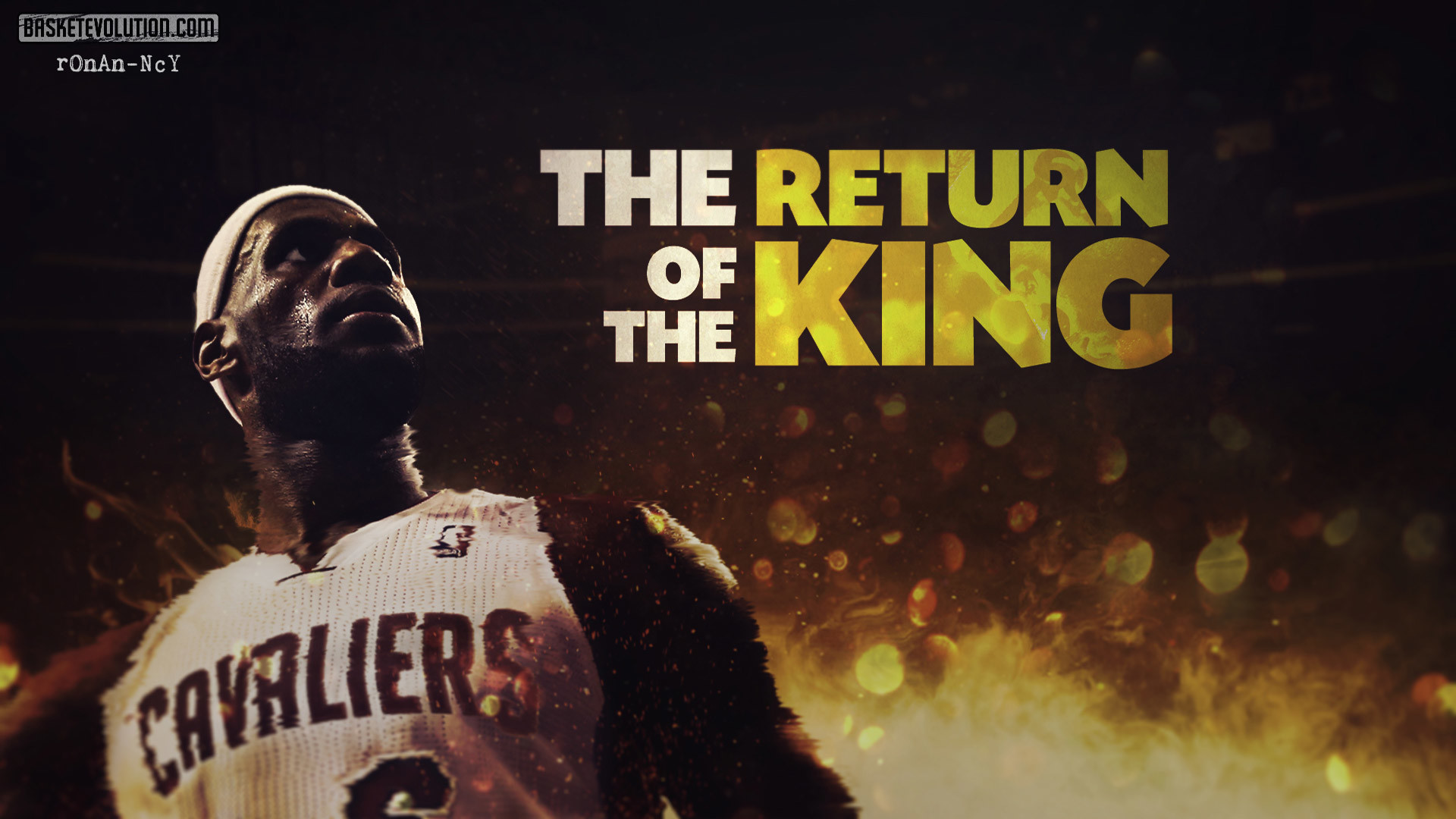 LeBron James, Cleveland Cavaliers, The Return of the King, Oro, Full HD 1080p, sfondo desktop