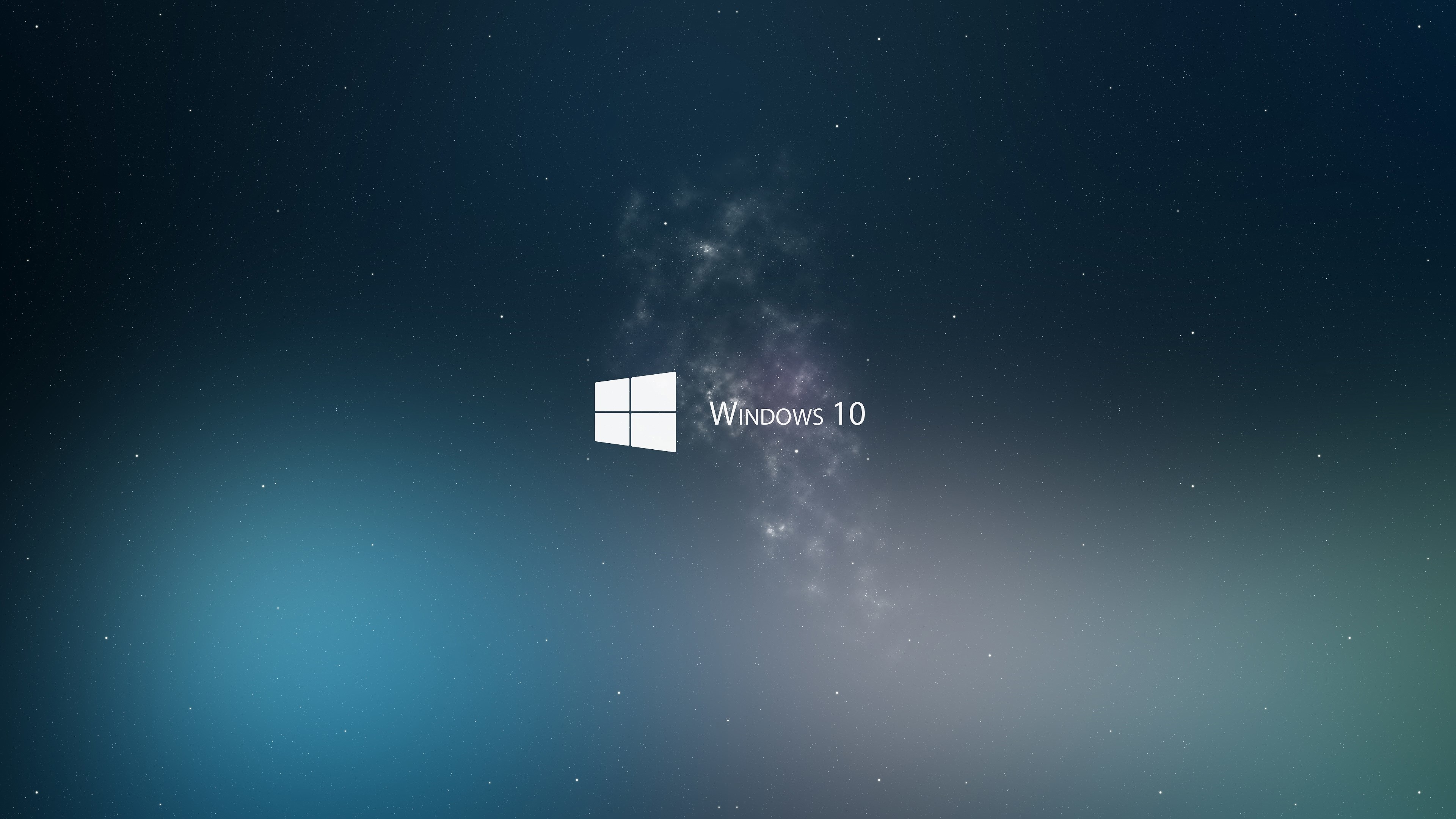Windows 10, Logo Windows, Via Lattea, Notte, 4K, sfondo per PC e portatile