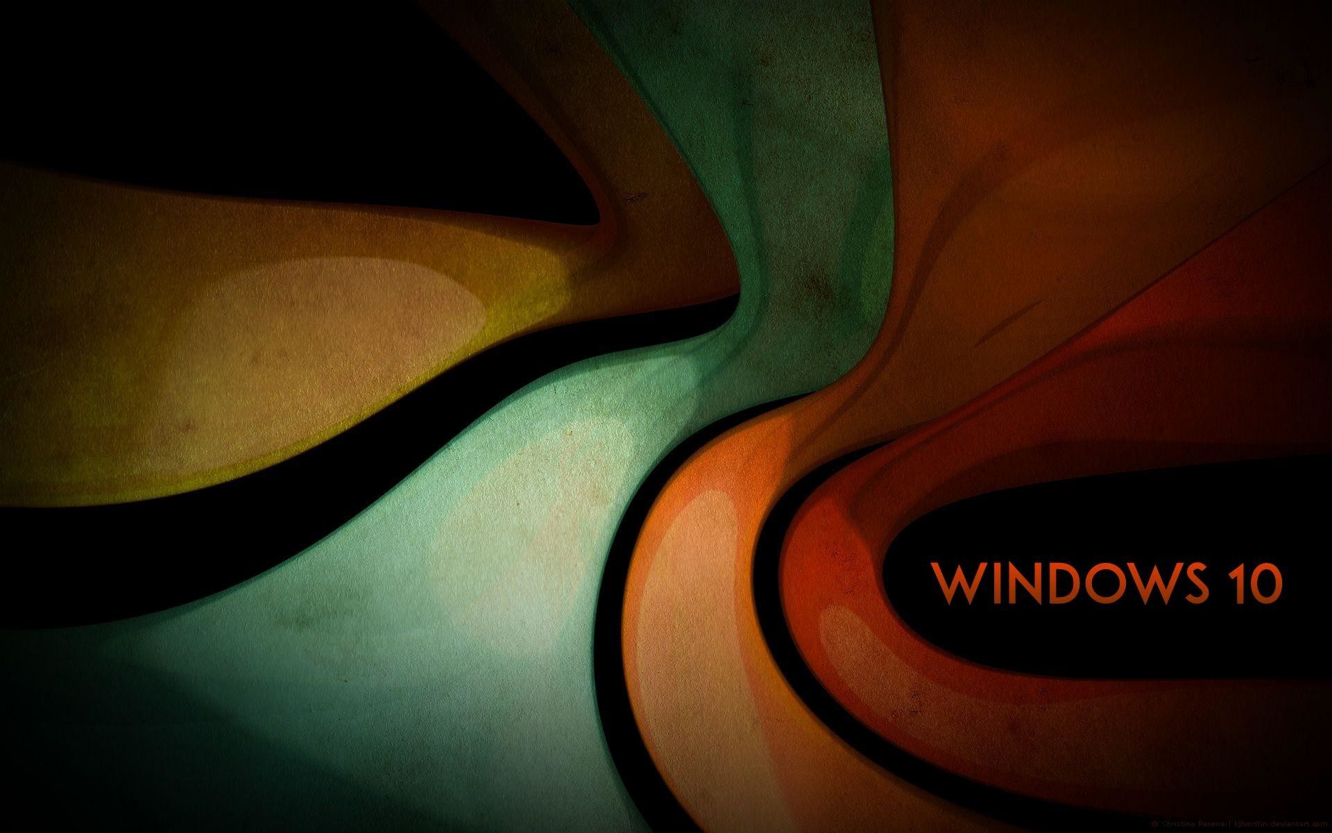 Windows 10, Astratto, Onde, Arancione, 16:10 Full HD, sfondo widescreen