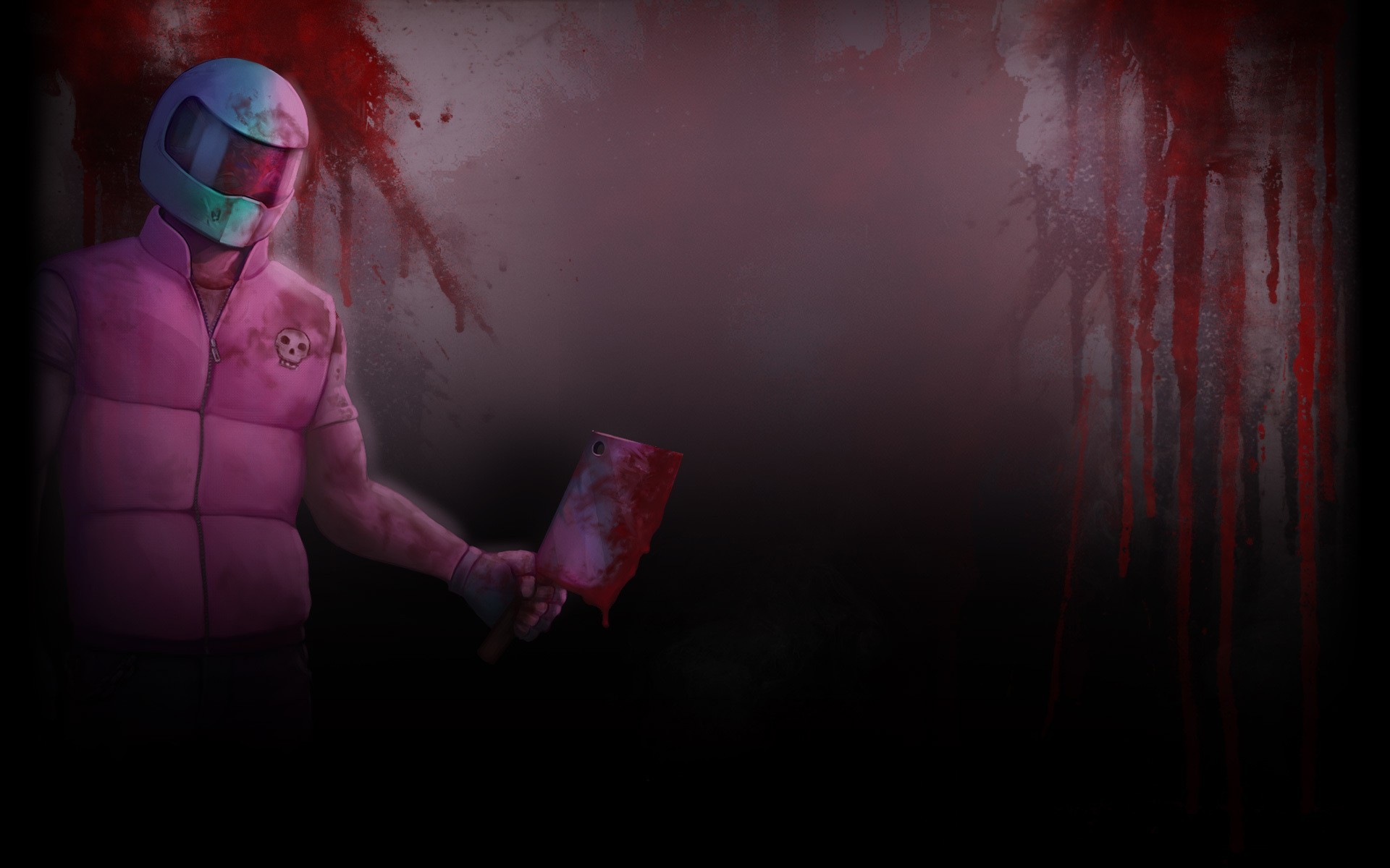 Biker, Hotline Miami, Mannaia, Sfondo scuro, 16:10 Full HD, wallpaper widescreen