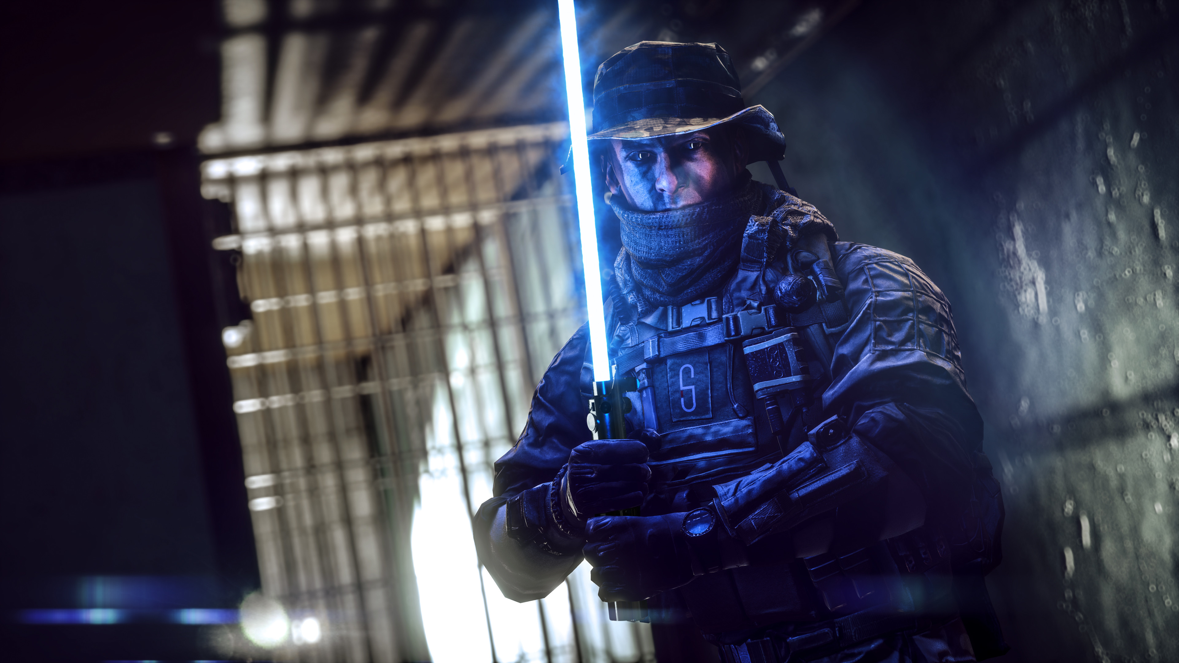 Rainbow Six Siege, Spada laser blu, Soldato, Crossover, 4K, wallpaper per PC