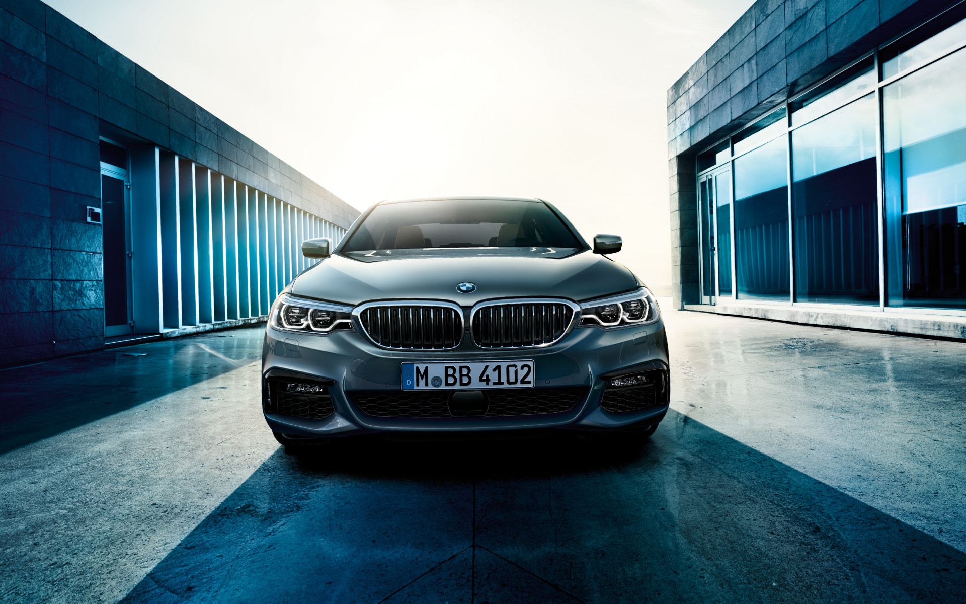 BMW Serie 5 (G30), BMW, Grigio, Architettura moderna, Full HD, sfondo per PC