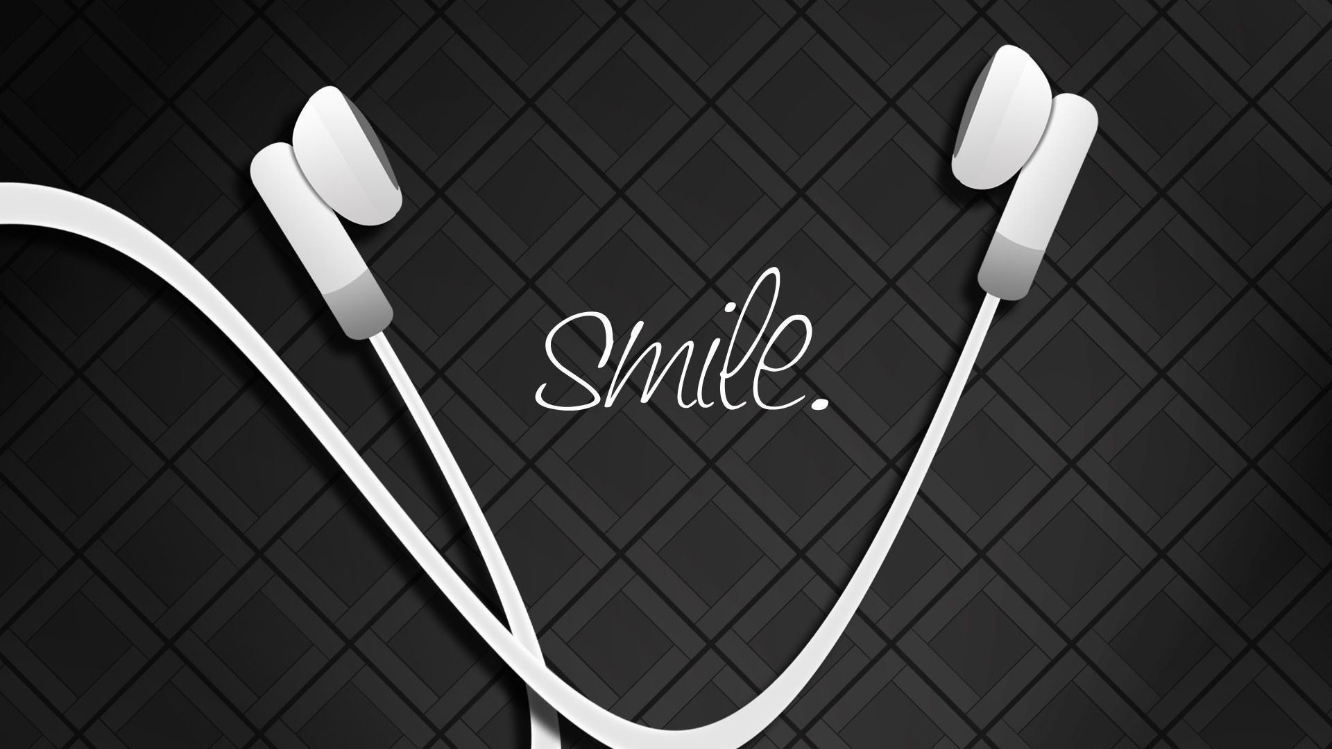Auricolari, Smile, Bianco, Full HD 1080p, sfondo desktop