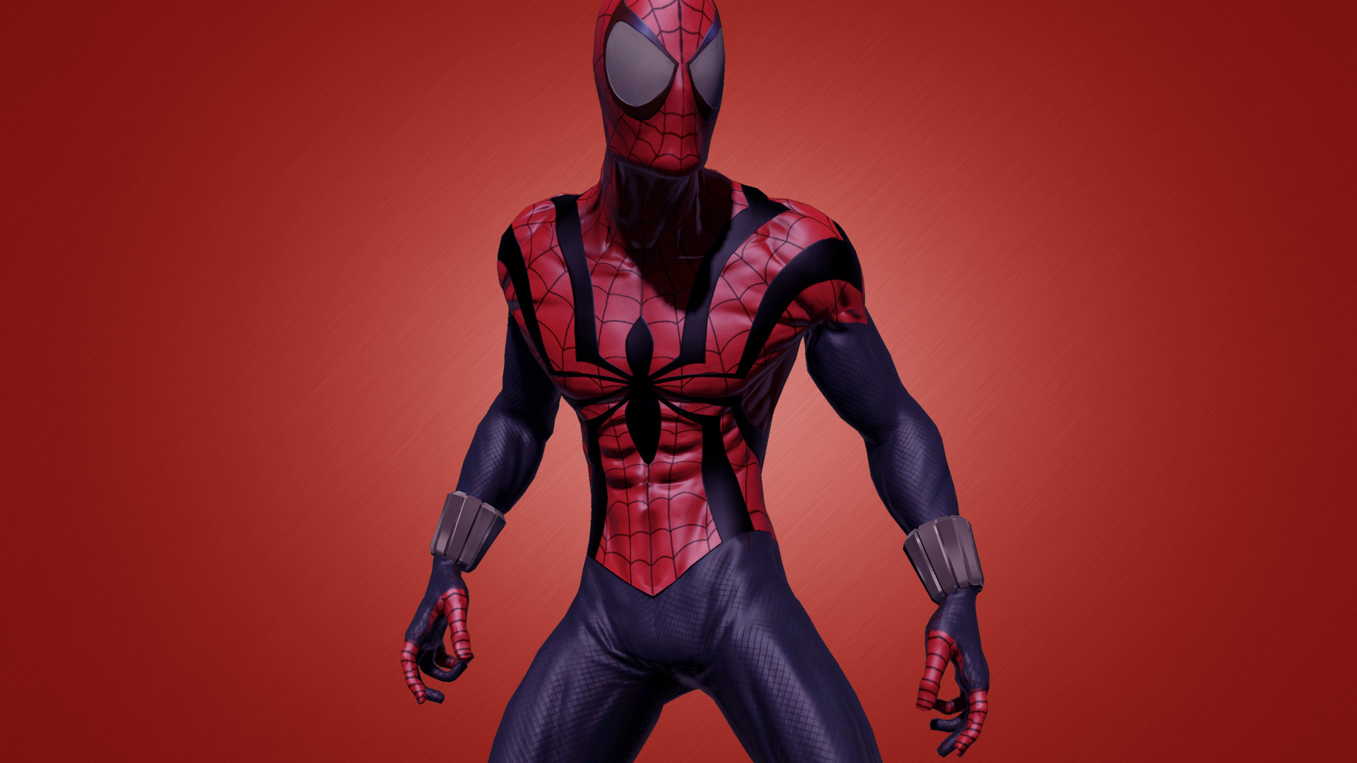 Spider-Man, Costume Ben Reilly, Marvel, Sfondo rosso, Rendering 3D, wallpaper per portatile