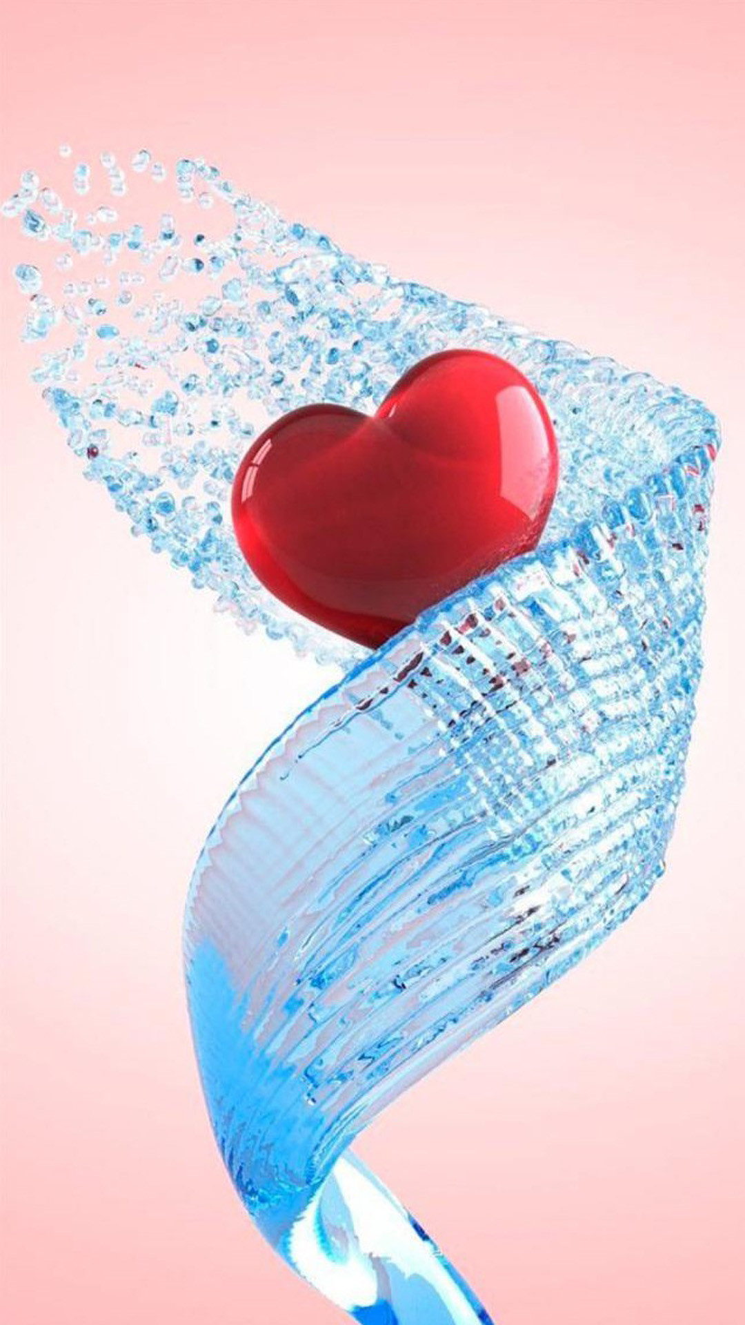 Cuore, Acqua, Rosa, sfondo schermata di blocco iPhone 4S