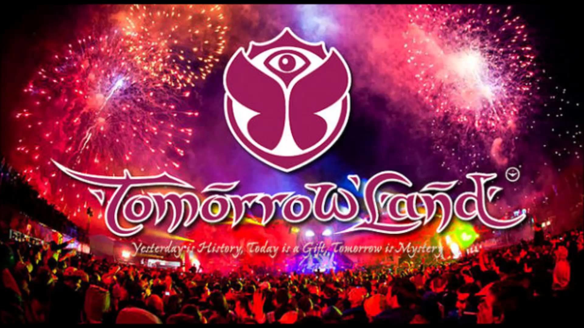 Tomorrowland, Logo, Fuochi d'artificio, Folla, Full HD, sfondo per PC