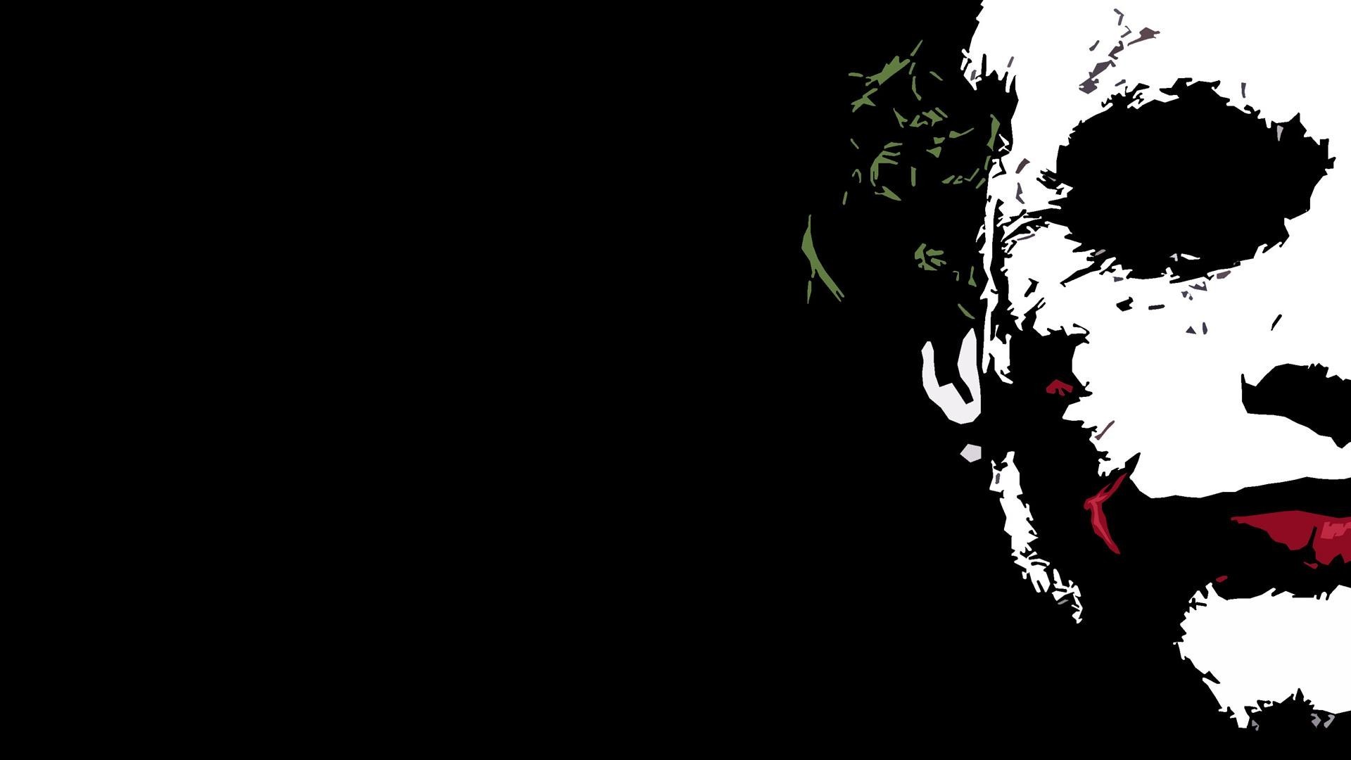 Joker, Heath Ledger, Il cavaliere oscuro, Bianco e nero, Sfondo nero, wallpaper per portatile