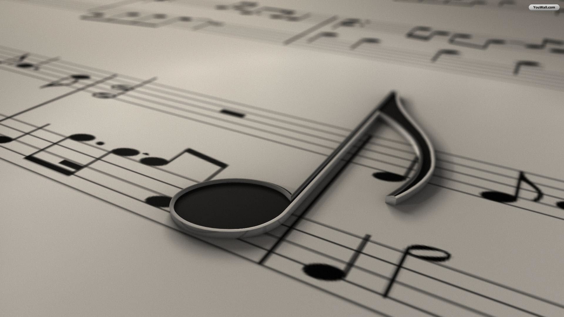 Nota musicale, Spartito, Pentagramma, Grigio, Full HD, sfondo desktop