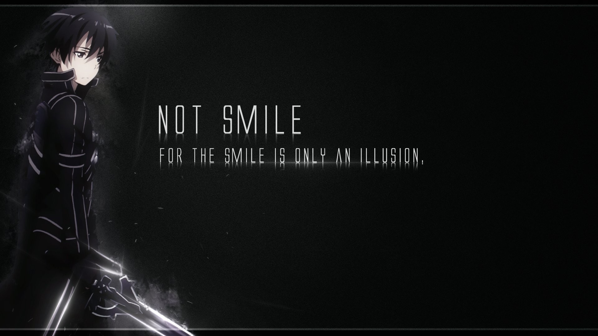 Kirito, Sword Art Online, Not Smile, Citazione, 1920x1080, immagine di sfondo