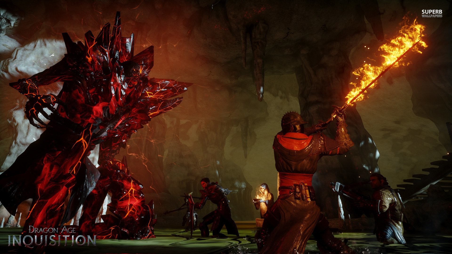 Dragon Age: Inquisition, Demone, Spada infuocata, Combattimento, wallpaper 1920x1080