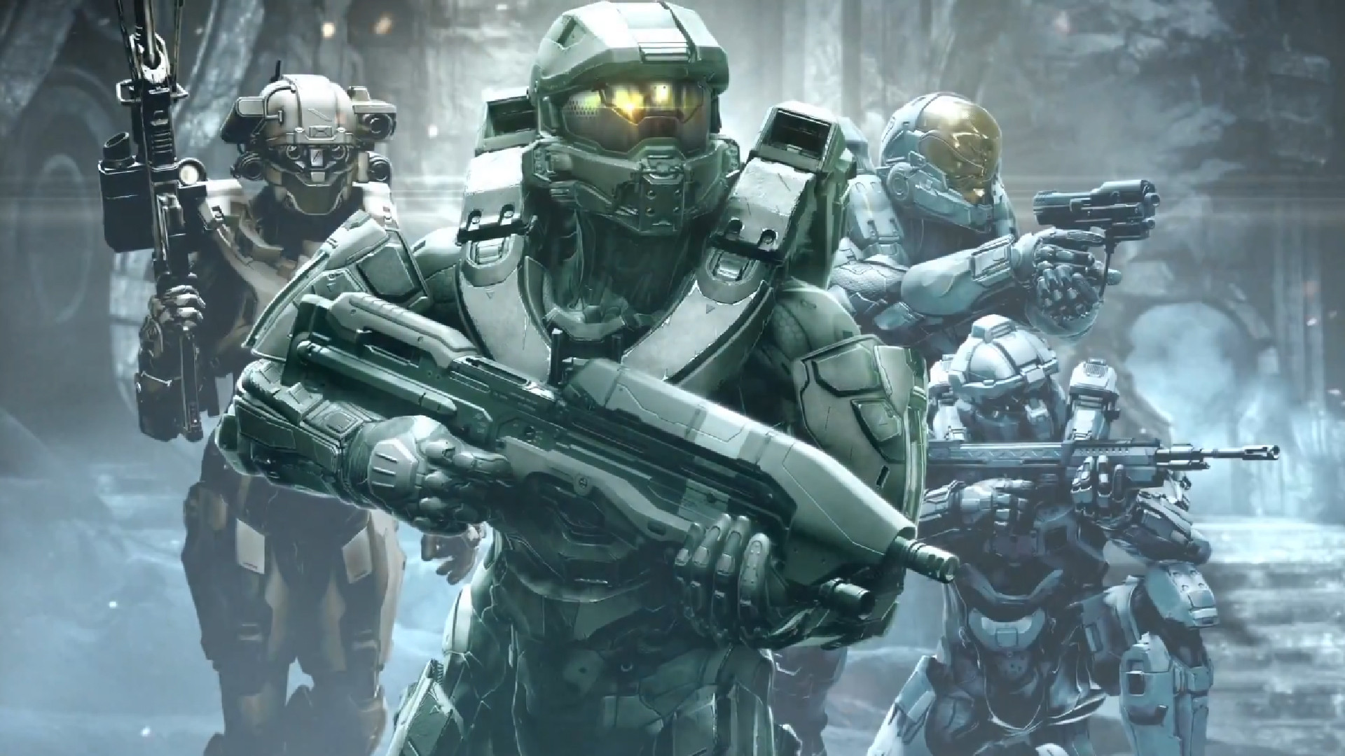 Master Chief, Blue Team, Halo 5: Guardians, Spartani, 1920x1080, wallpaper desktop
