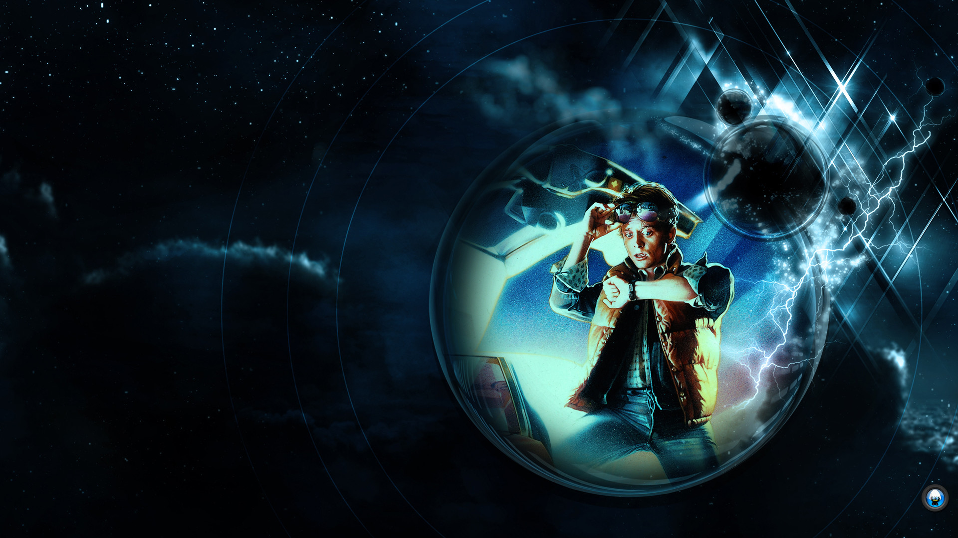 Ritorno al futuro, Marty McFly, Michael J. Fox, Spazio, Arte digitale, sfondo 16:9 Full HD