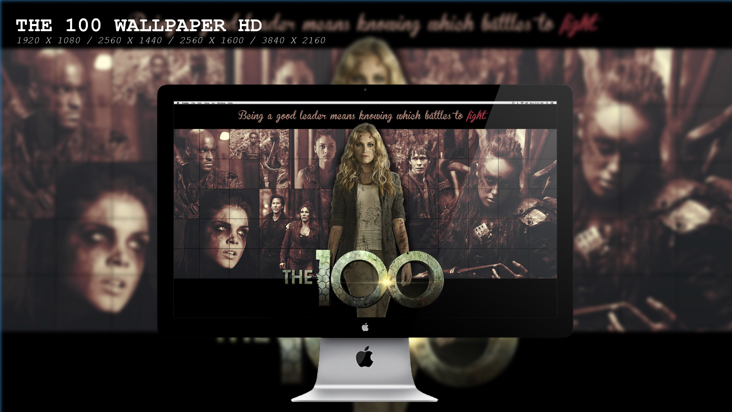 The 100, Logo, Collage, Citazione, 2K, sfondo per portatile
