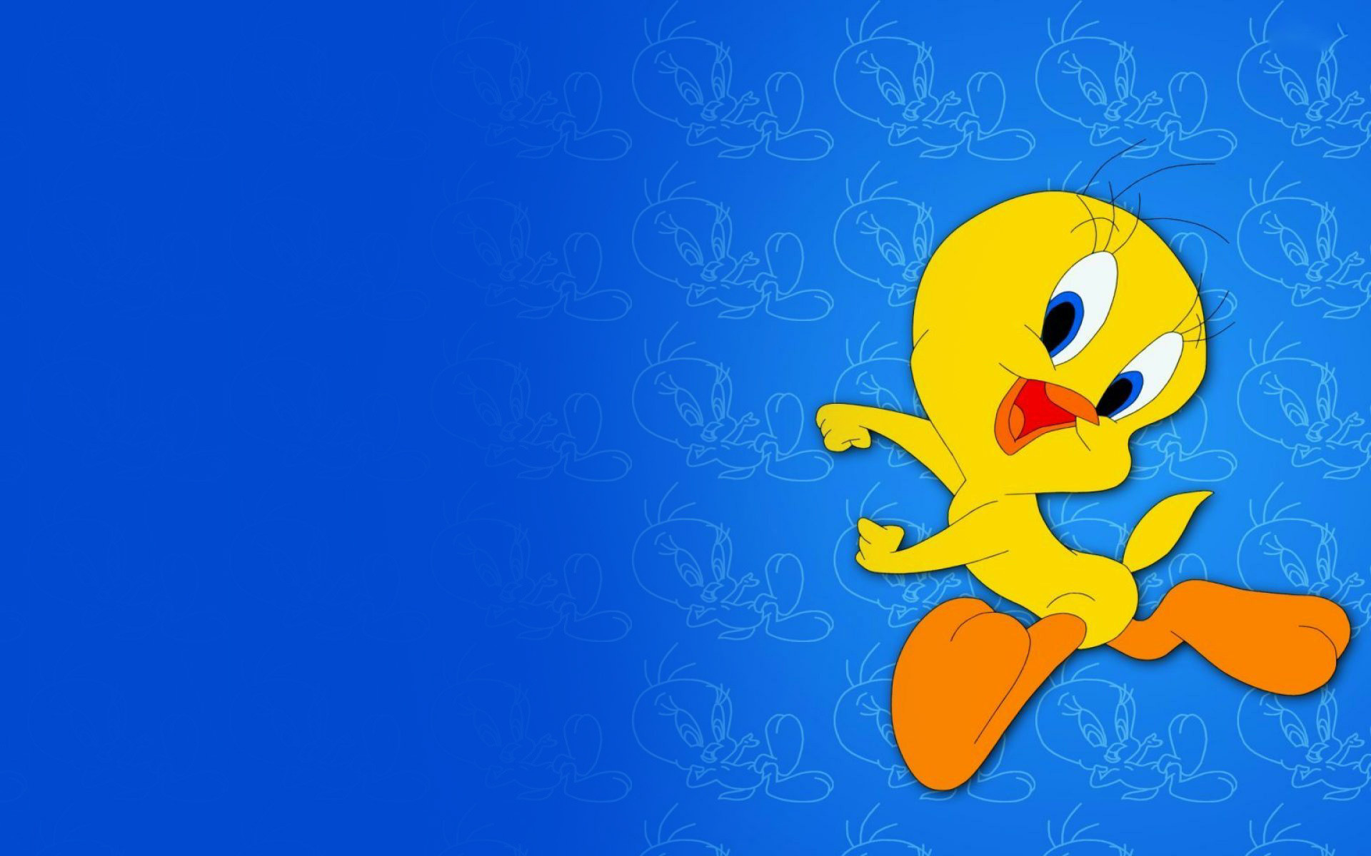 Titti, Looney Tunes, Sfondo blu, Full HD, wallpaper per PC