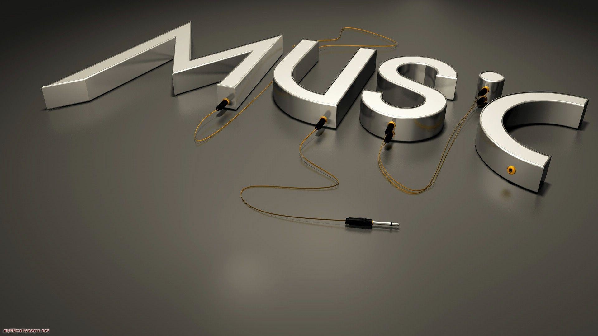 Music, Lettere 3D, Jack audio, 1920x1080, immagine di sfondo
