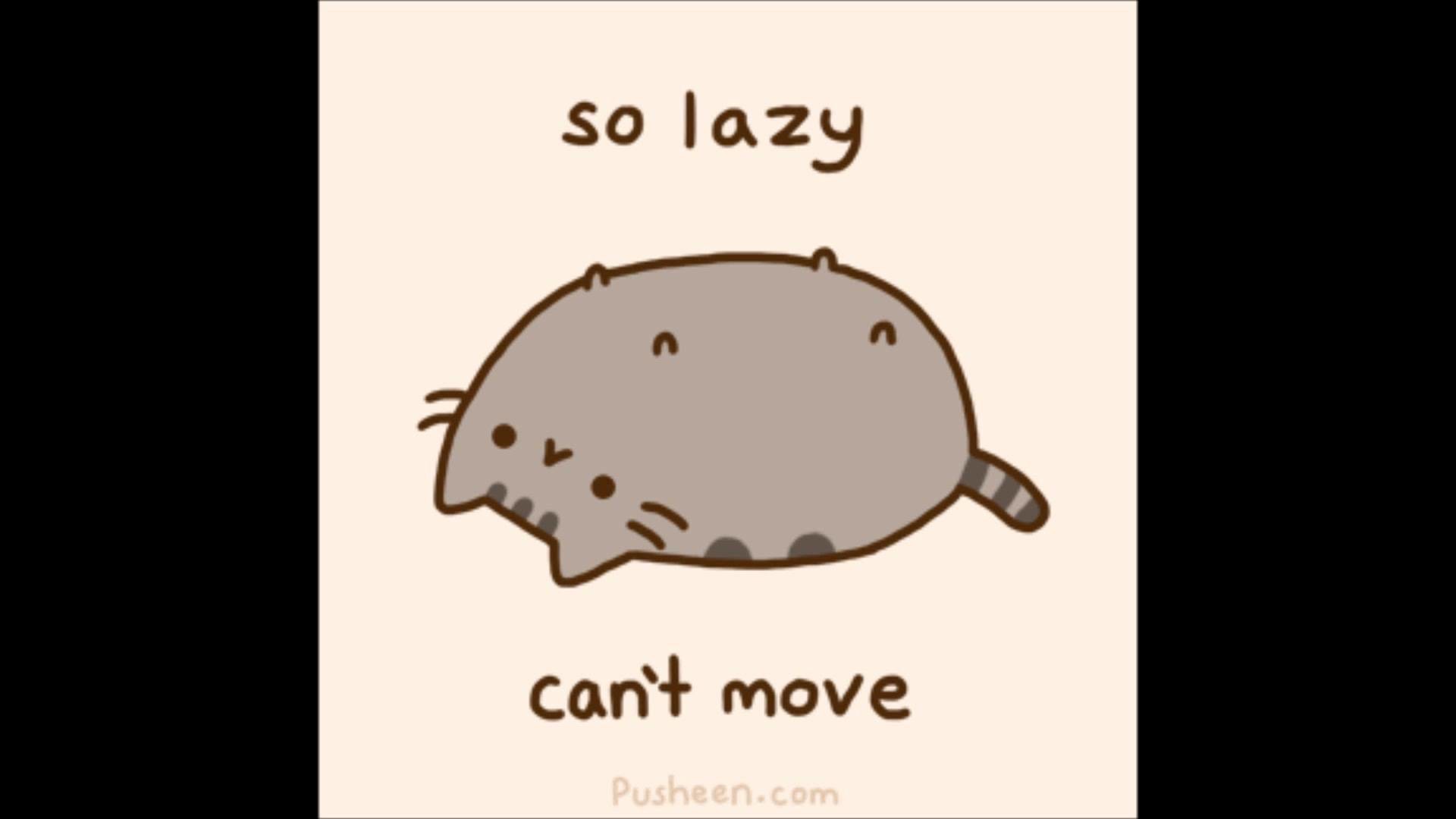 Pusheen, So lazy can't move, Pigrizia, Full HD, sfondo Windows 11