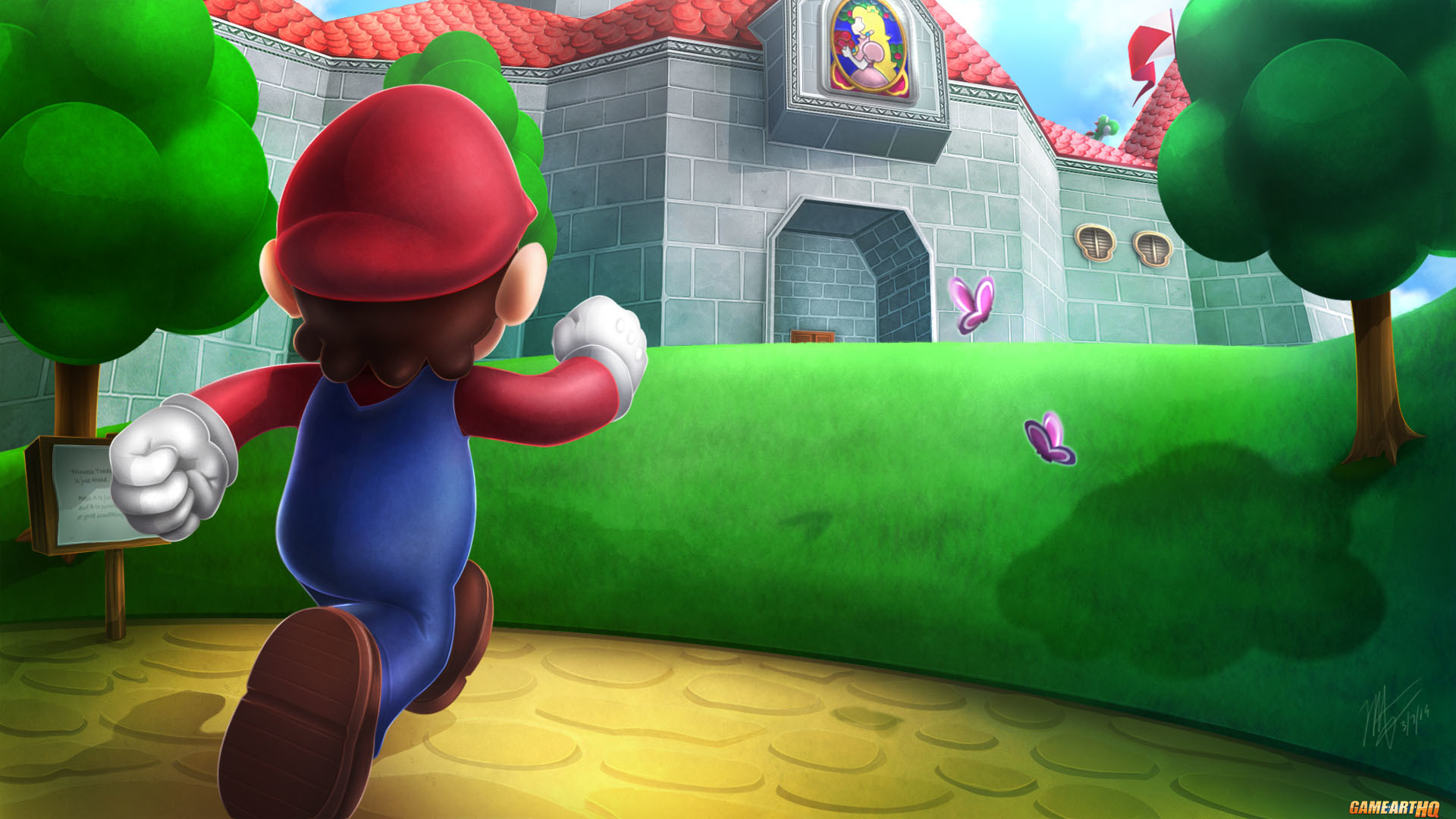 Super Mario 64, Mario, Castello di Peach, Full HD, sfondo per PC e portatile