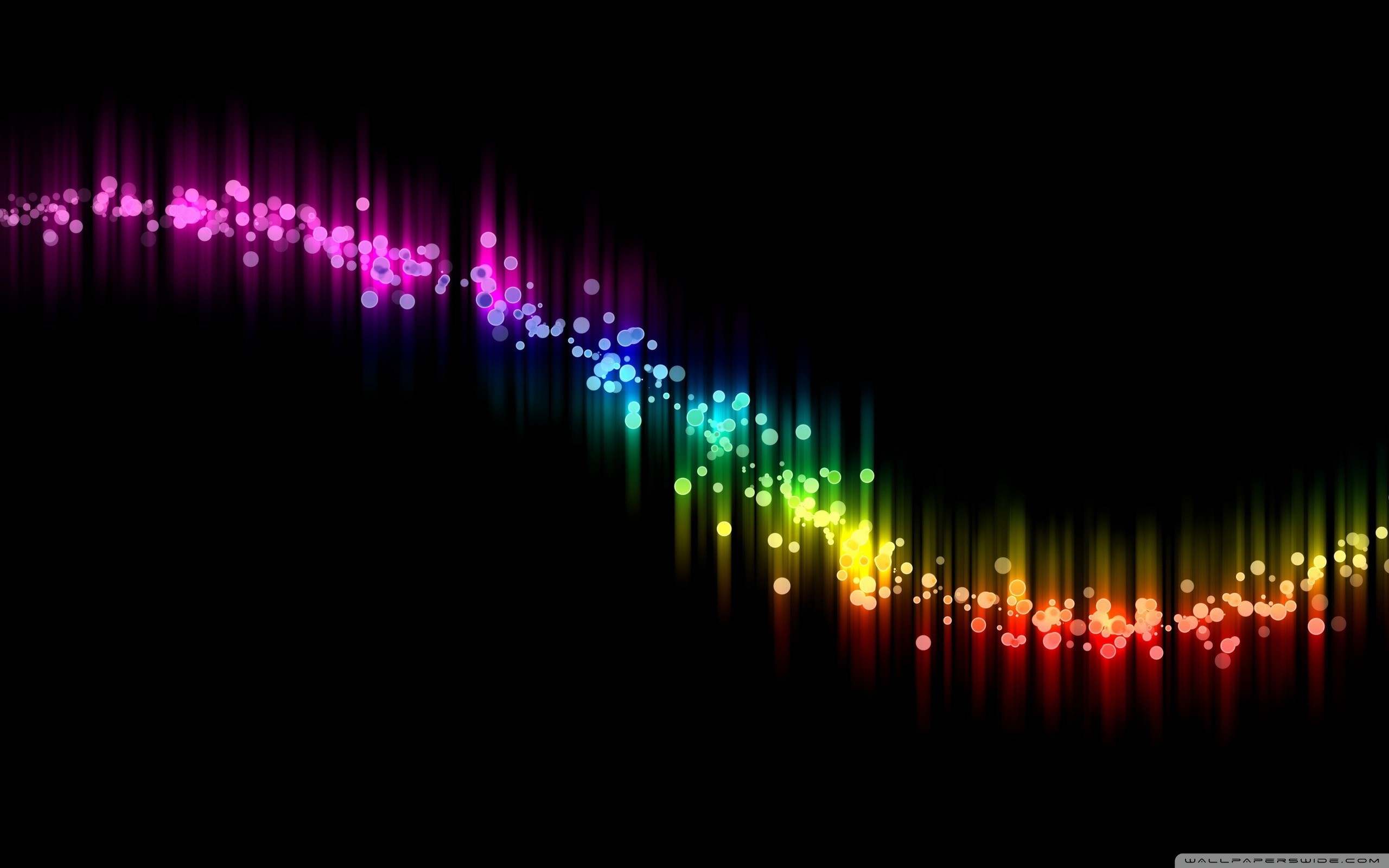 Scia di luci, Colori dell'arcobaleno, Sfondo nero, 2K, wallpaper per computer