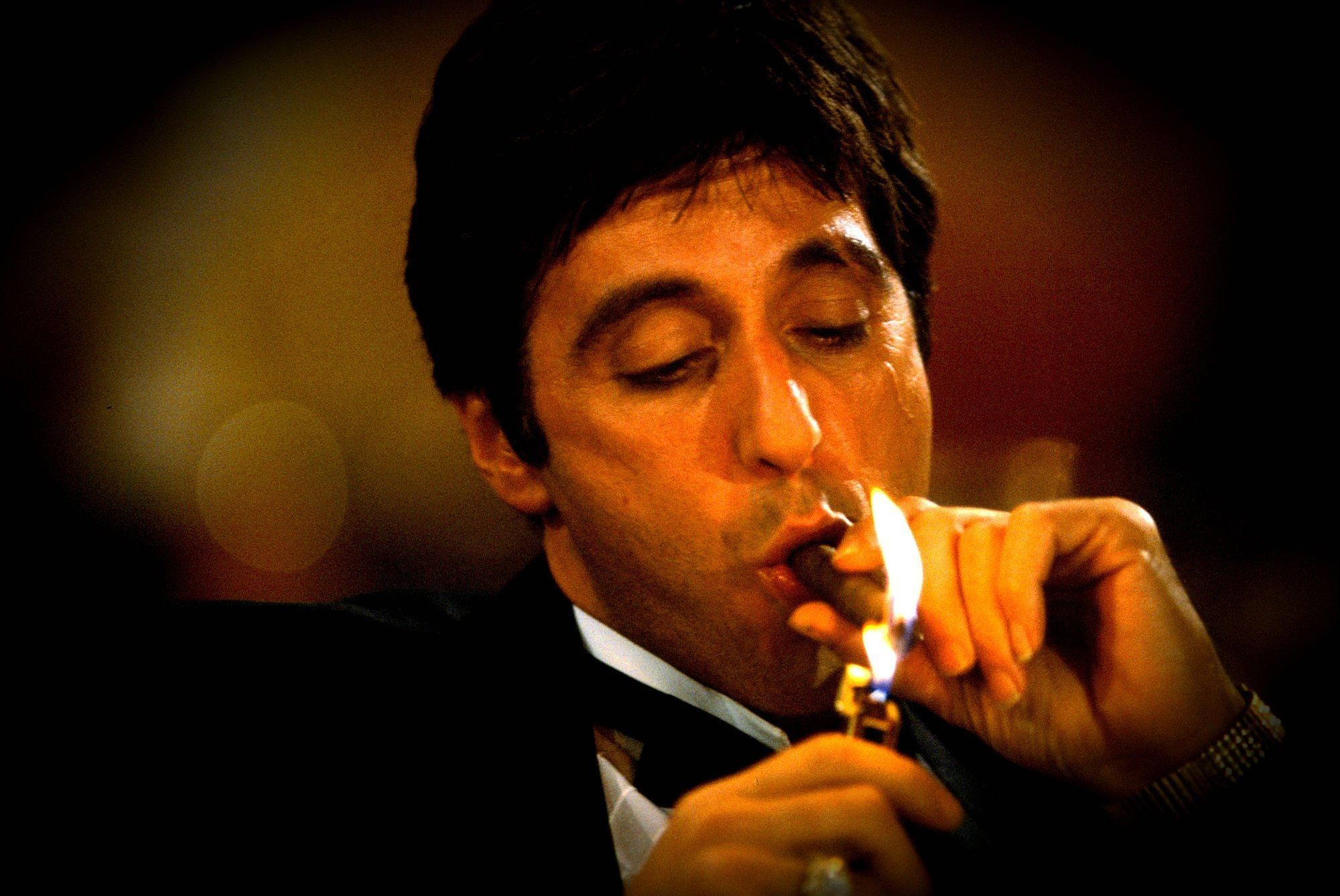 Al Pacino, Tony Montana, Scarface, Sigaro, Primo piano, Full HD, sfondo Windows 11