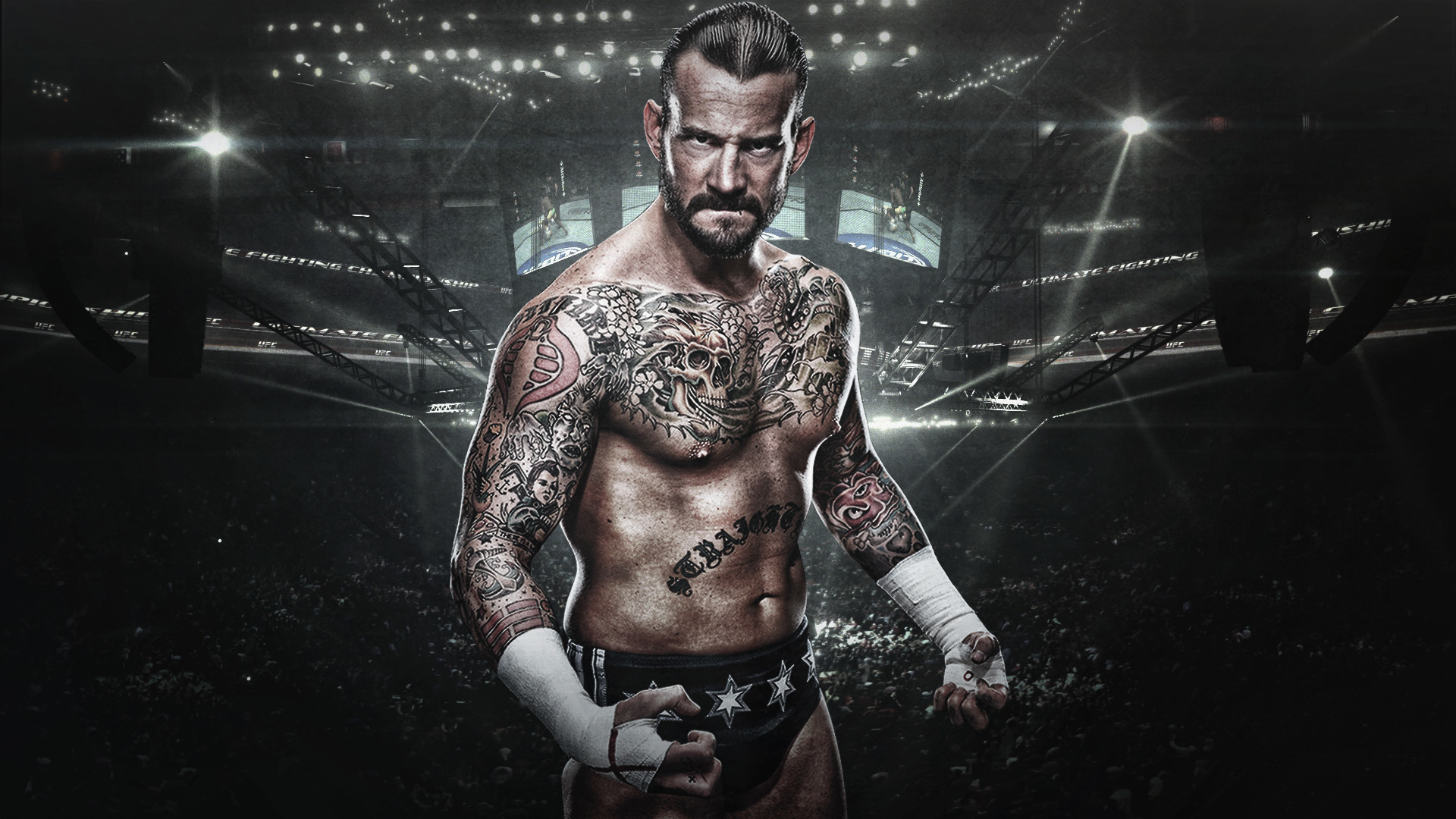 CM Punk, UFC, Arena, Tatuaggi, 1920x1080, wallpaper desktop