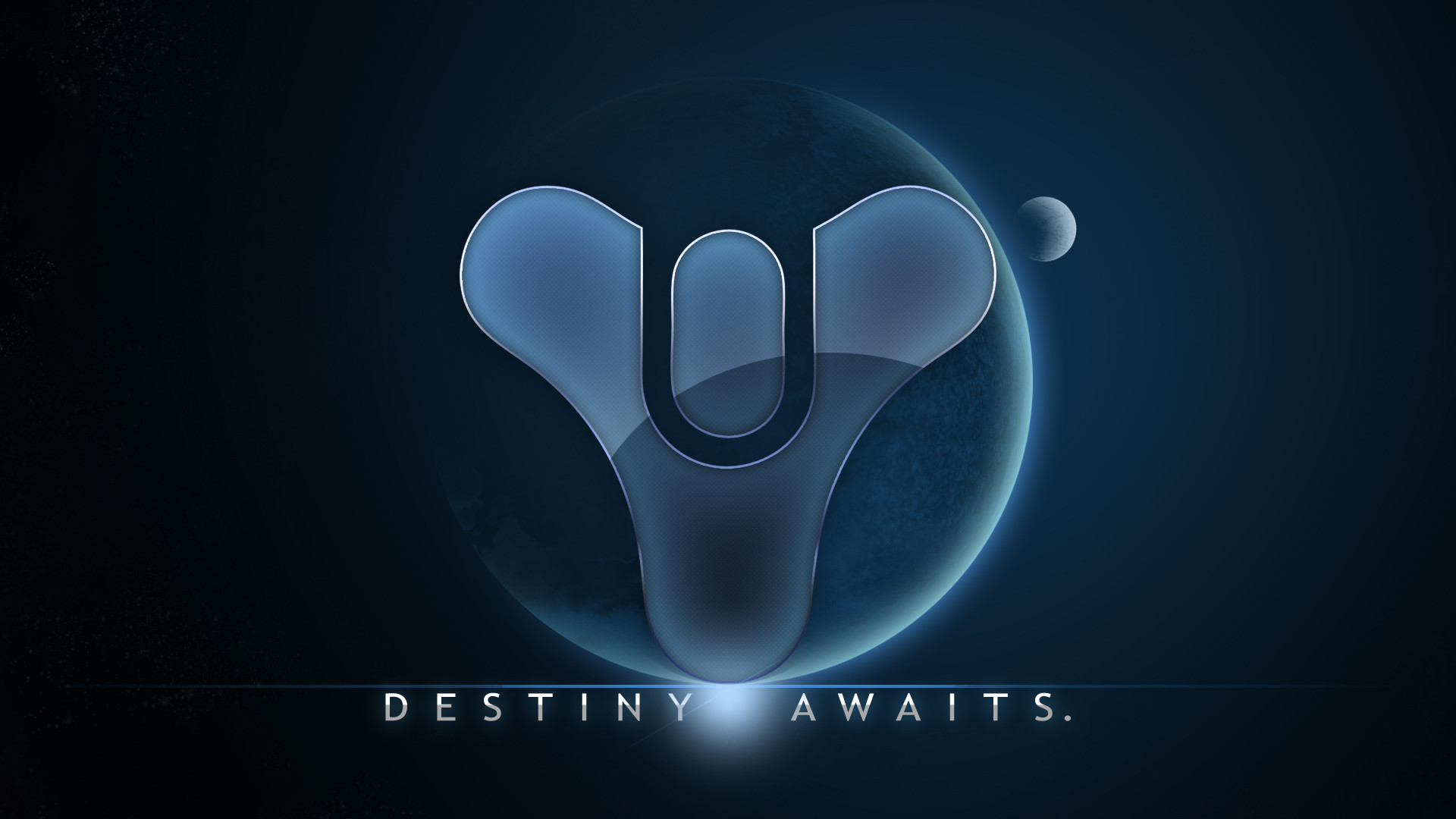 Destiny, Destiny Awaits, Logo, Blu, 1920x1080, immagine di sfondo