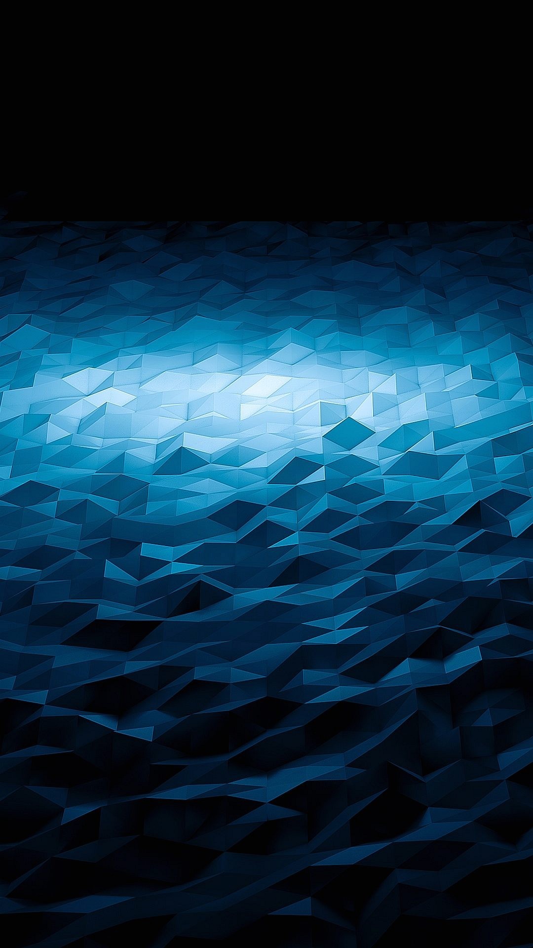 Low poly, Geometrico, Blu, schermata Home dello smartphone