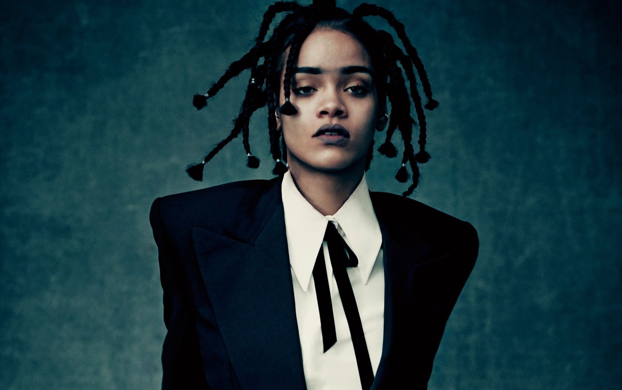 Rihanna, Dreadlocks, Completo nero, Ritratto, 1998x1255, sfondo MacBook Pro