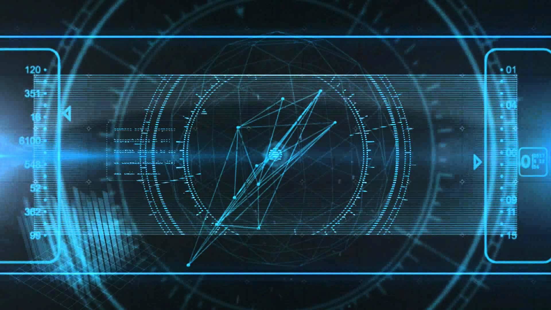 HUD, Bussola, Futuristico, Blu, Full HD, sfondo per PC e portatile