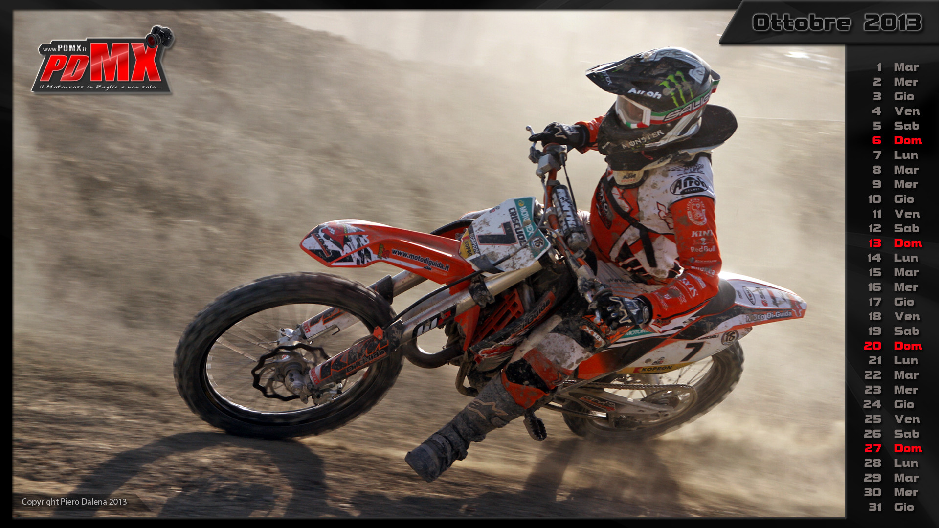 KTM, Motocross, Calendario, Ottobre 2013, Polvere, Full HD, sfondo per portatile