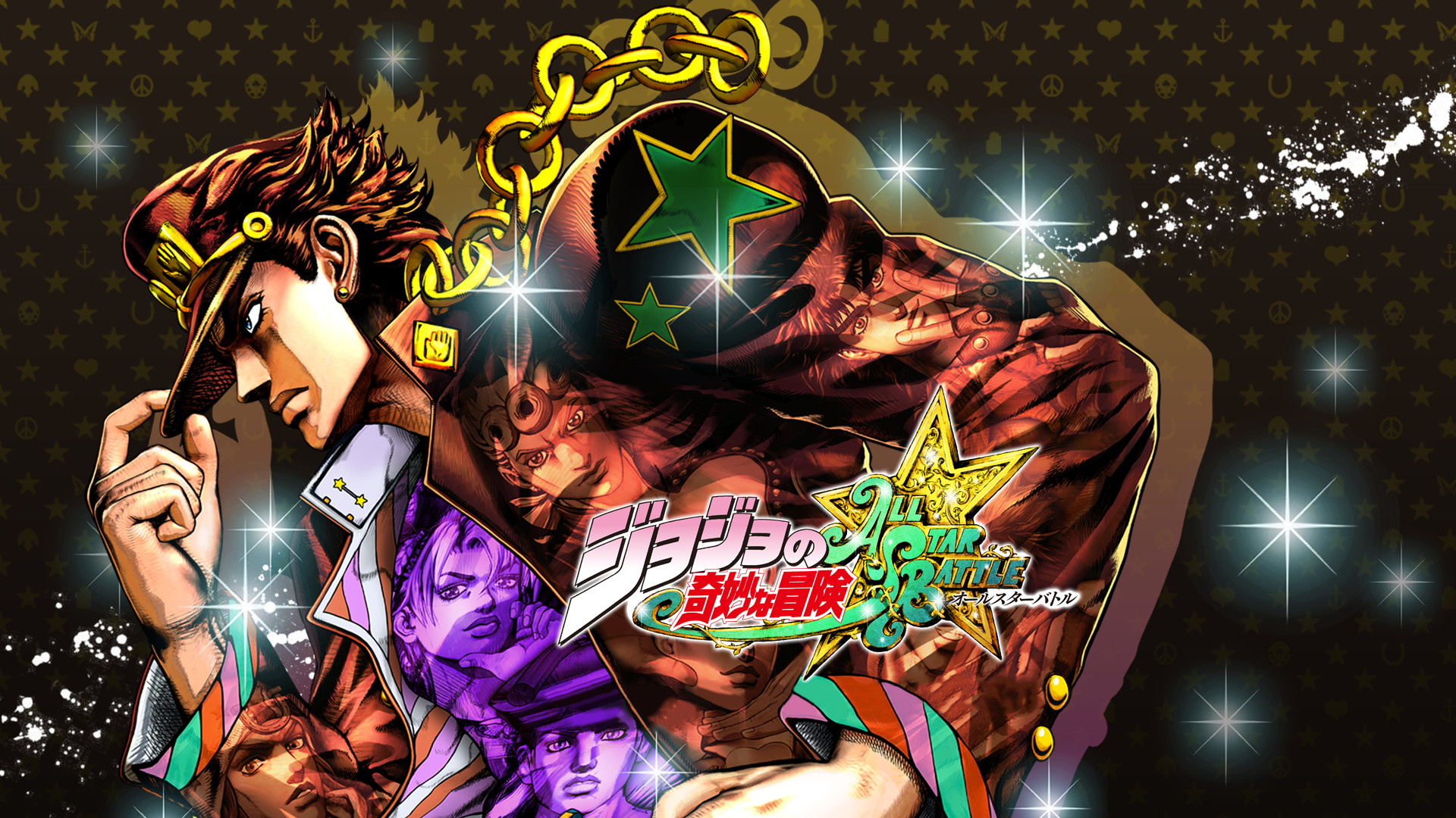 Le bizzarre avventure di JoJo, Stardust Crusaders, Jotaro Kujo, Logo, Stile manga, sfondo per PC