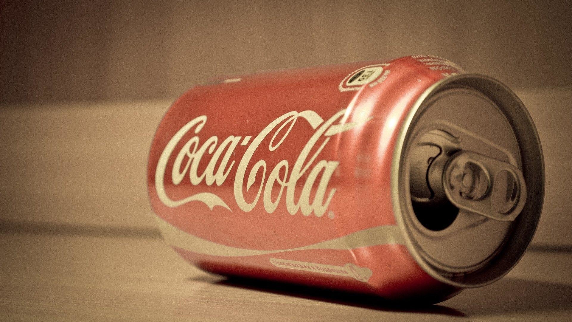 Coca-Cola, Lattina, Tonalità seppia, Primo piano, Full HD, sfondo Windows 11