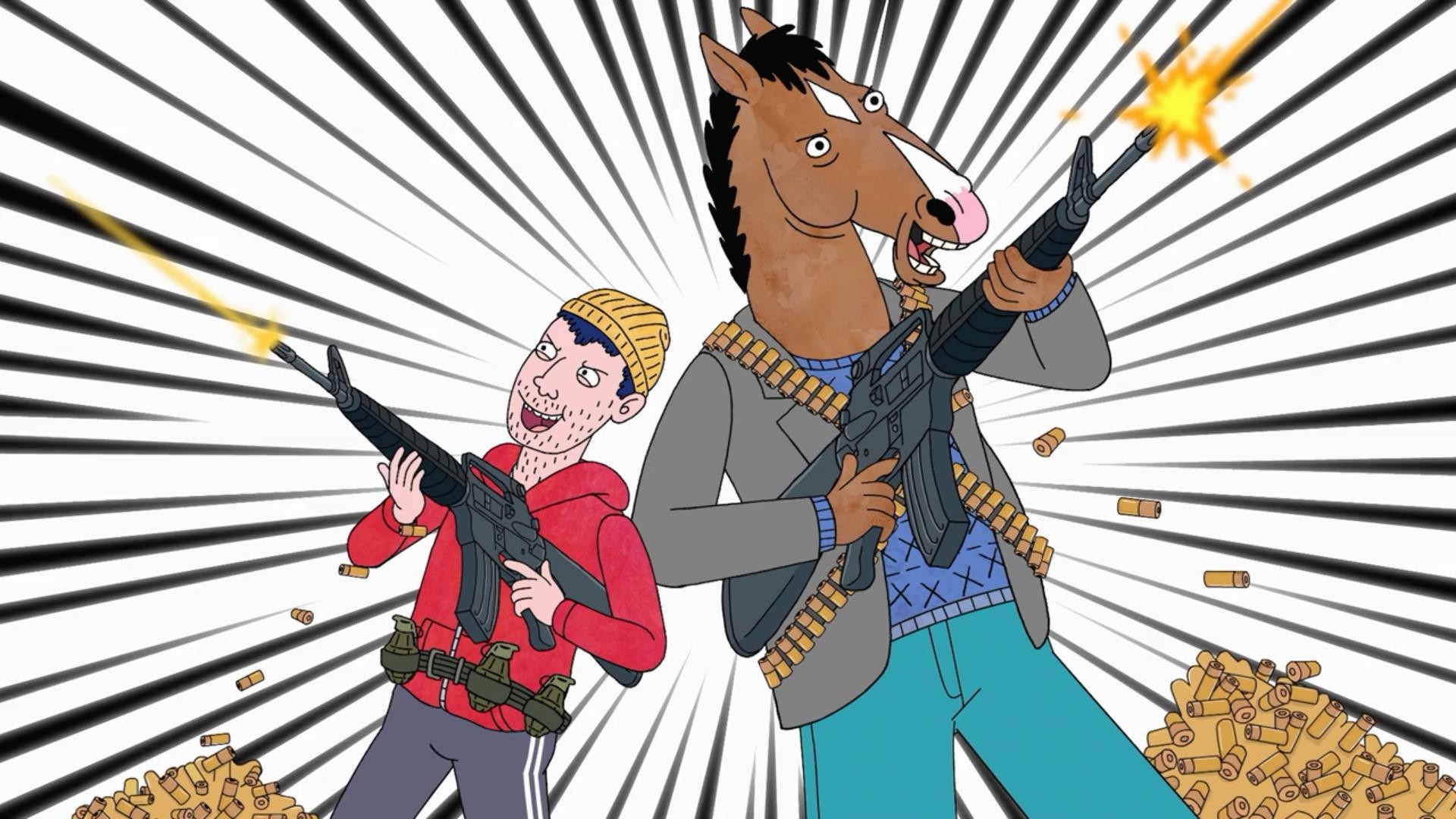 BoJack Horseman, Todd Chavez, Fucili, Fumetto, 1920x1080, immagine di sfondo