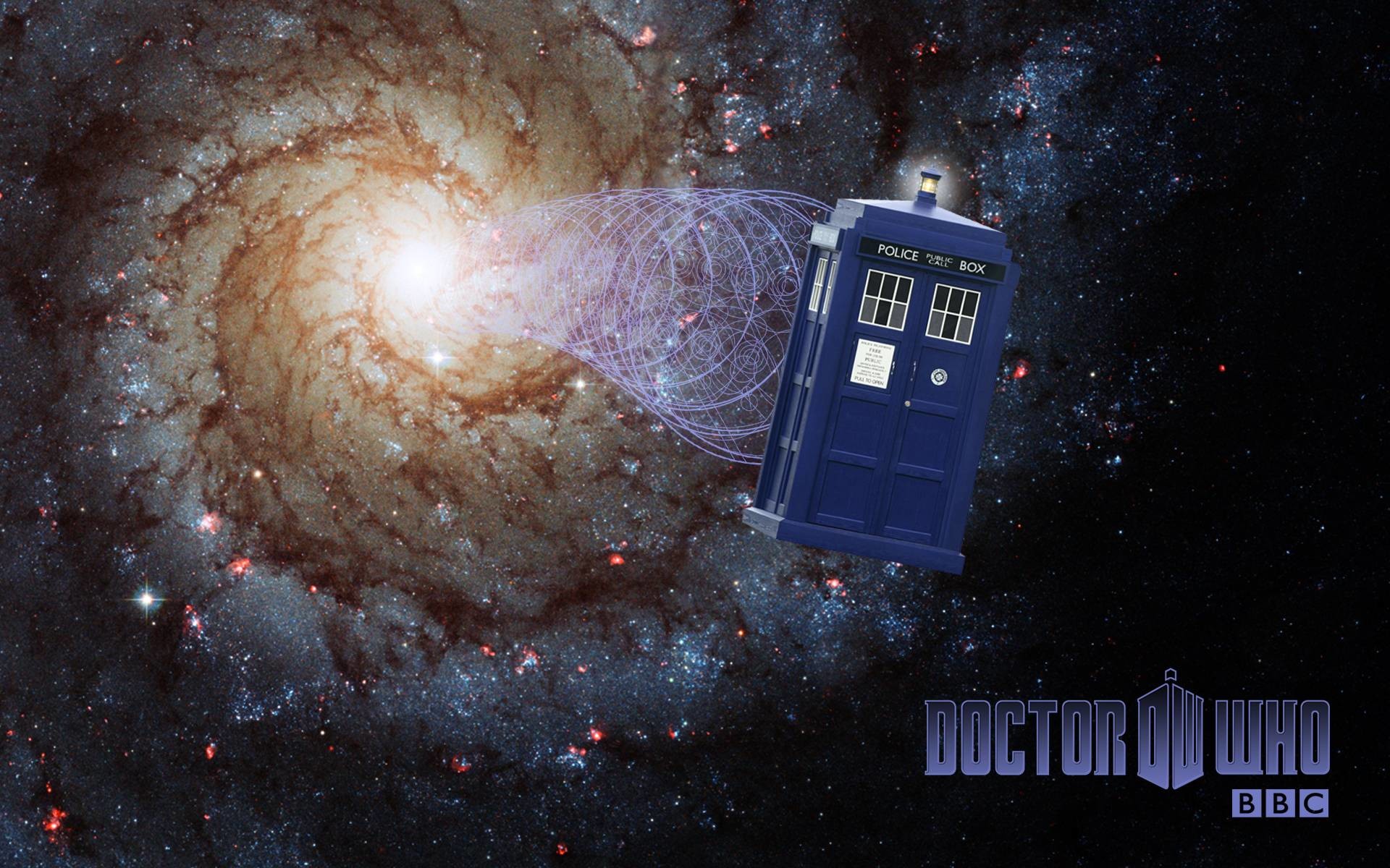 TARDIS, Doctor Who, Galassia, Logo, BBC, 16:10 Full HD, sfondo widescreen