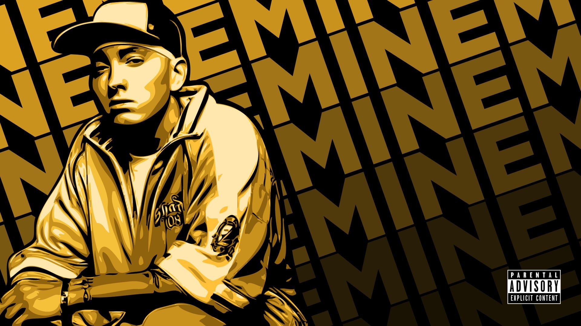 Eminem, Cappellino, Oro, Pop art, Full HD, sfondo Windows 11
