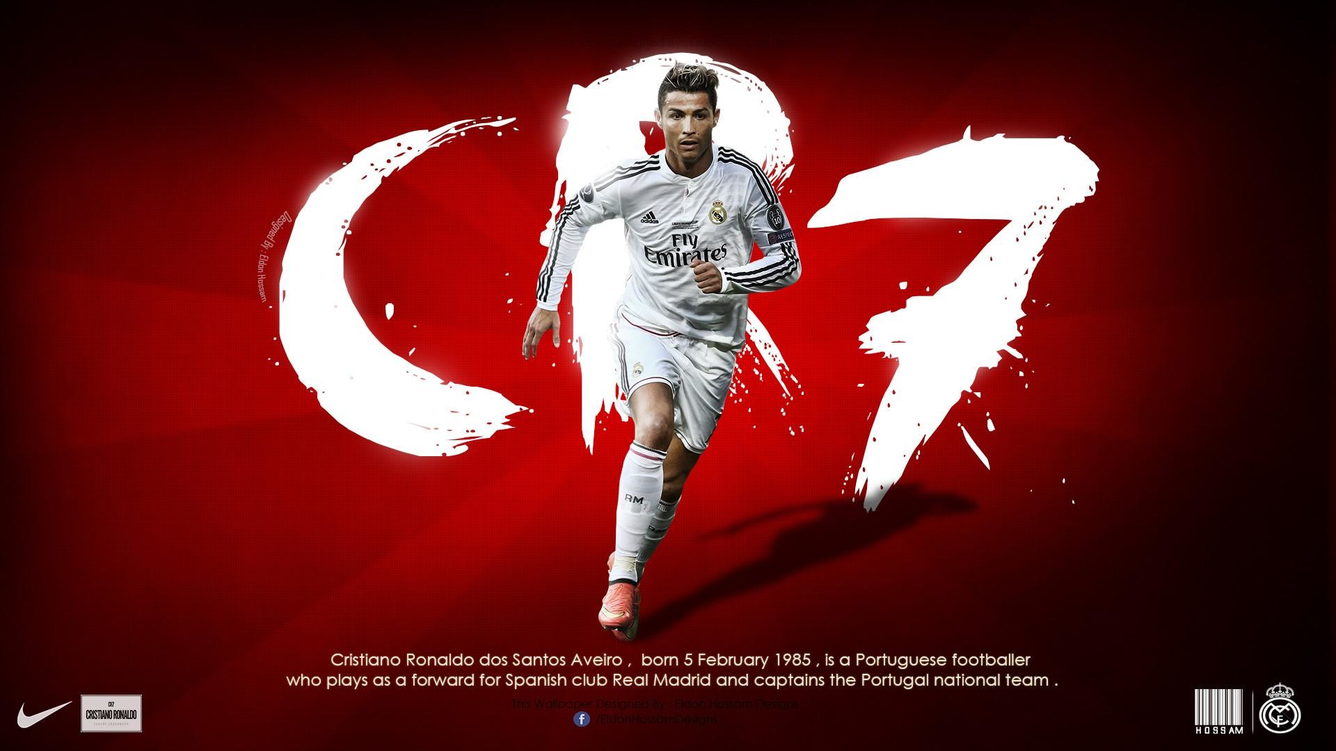 Cristiano Ronaldo, CR7, Real Madrid, Sfondo rosso, Full HD, wallpaper desktop