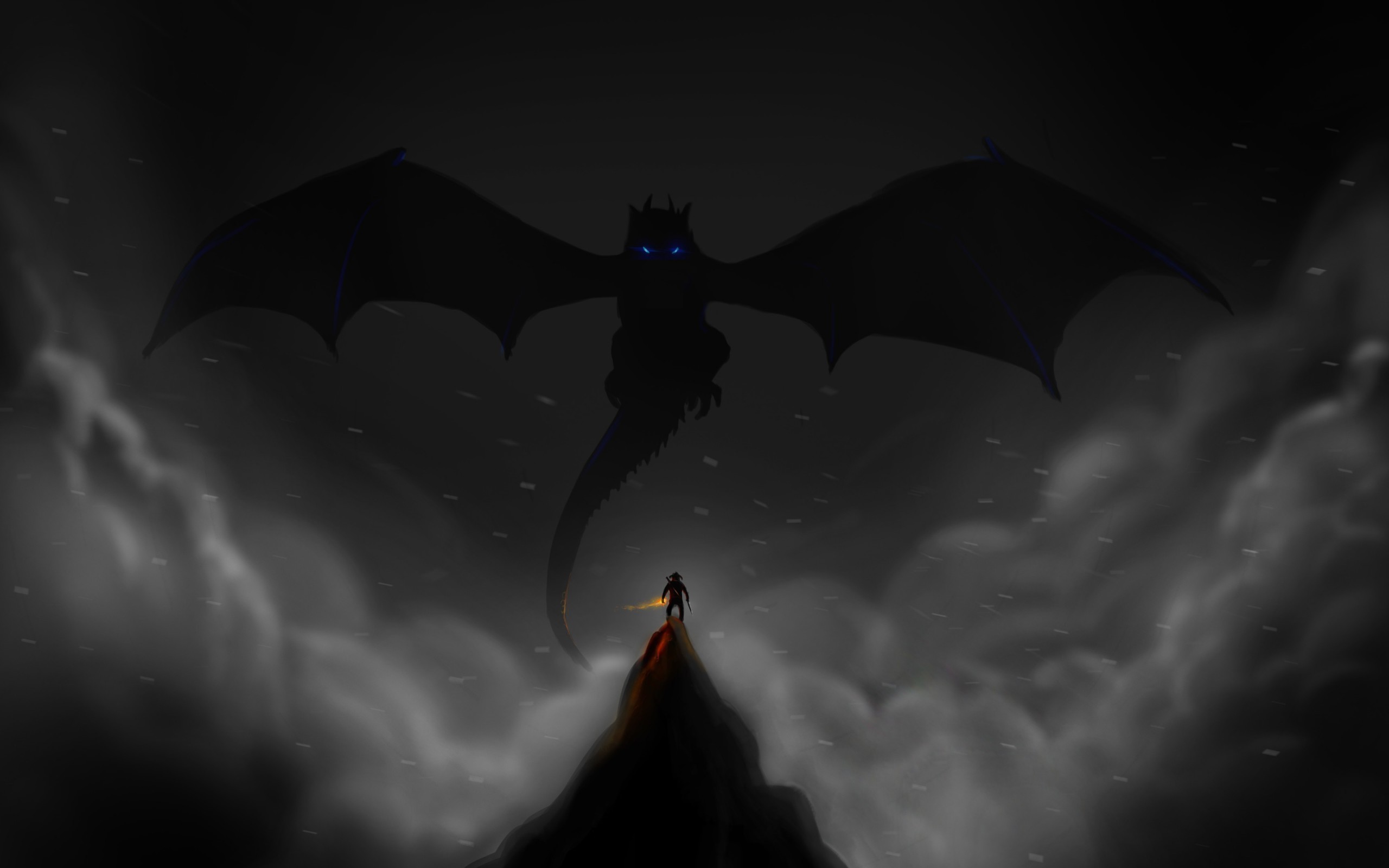 The Elder Scrolls V: Skyrim, Alduin, Drago, Dovahkiin, Nuvole, 2560x1600, immagine di sfondo