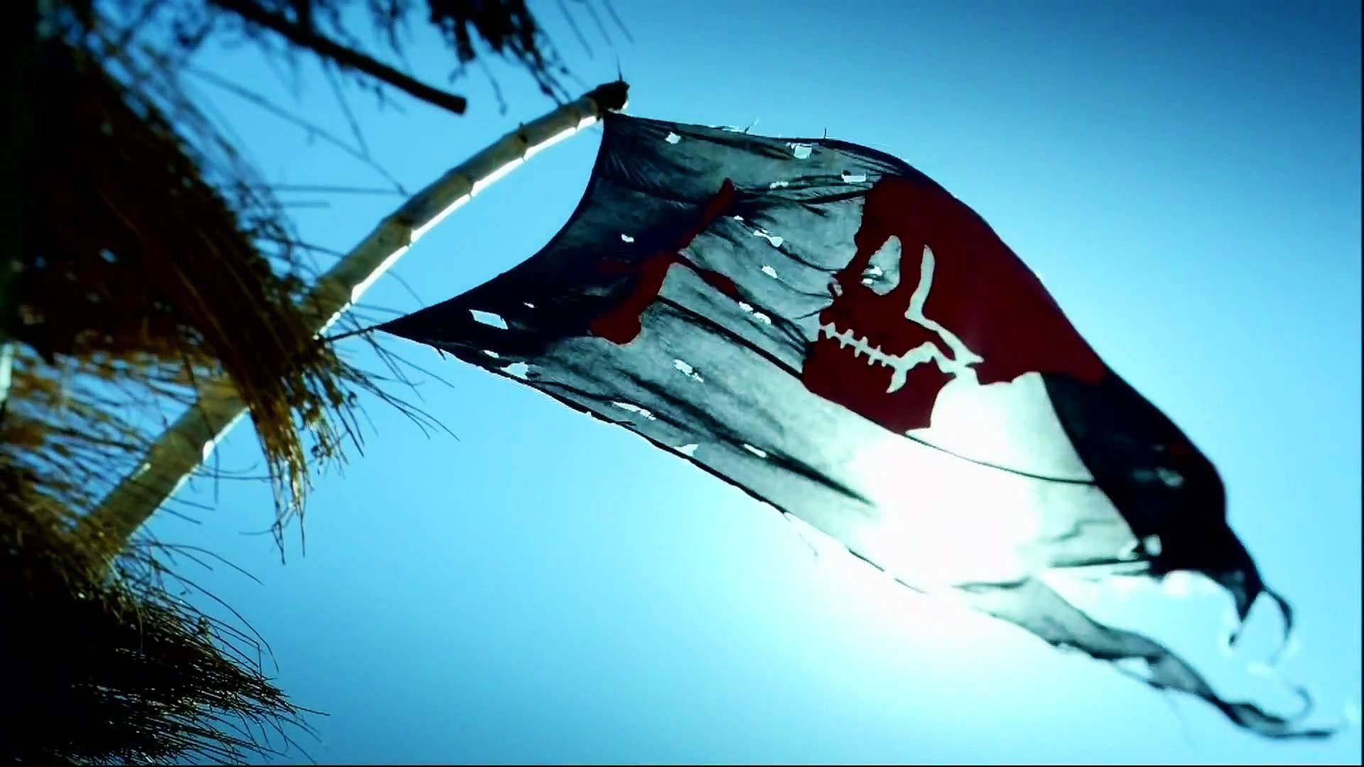 Jolly Roger, Black Sails, Bandiera pirata, Cielo azzurro, Full HD, sfondo per PC e portatile