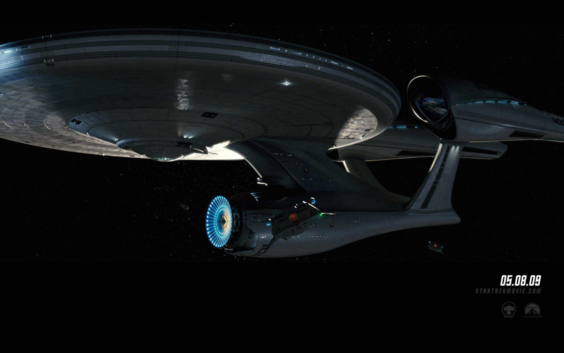 USS Enterprise (NCC-1701), Star Trek (2009), Astronave, Sfondo nero, wallpaper 1920x1200