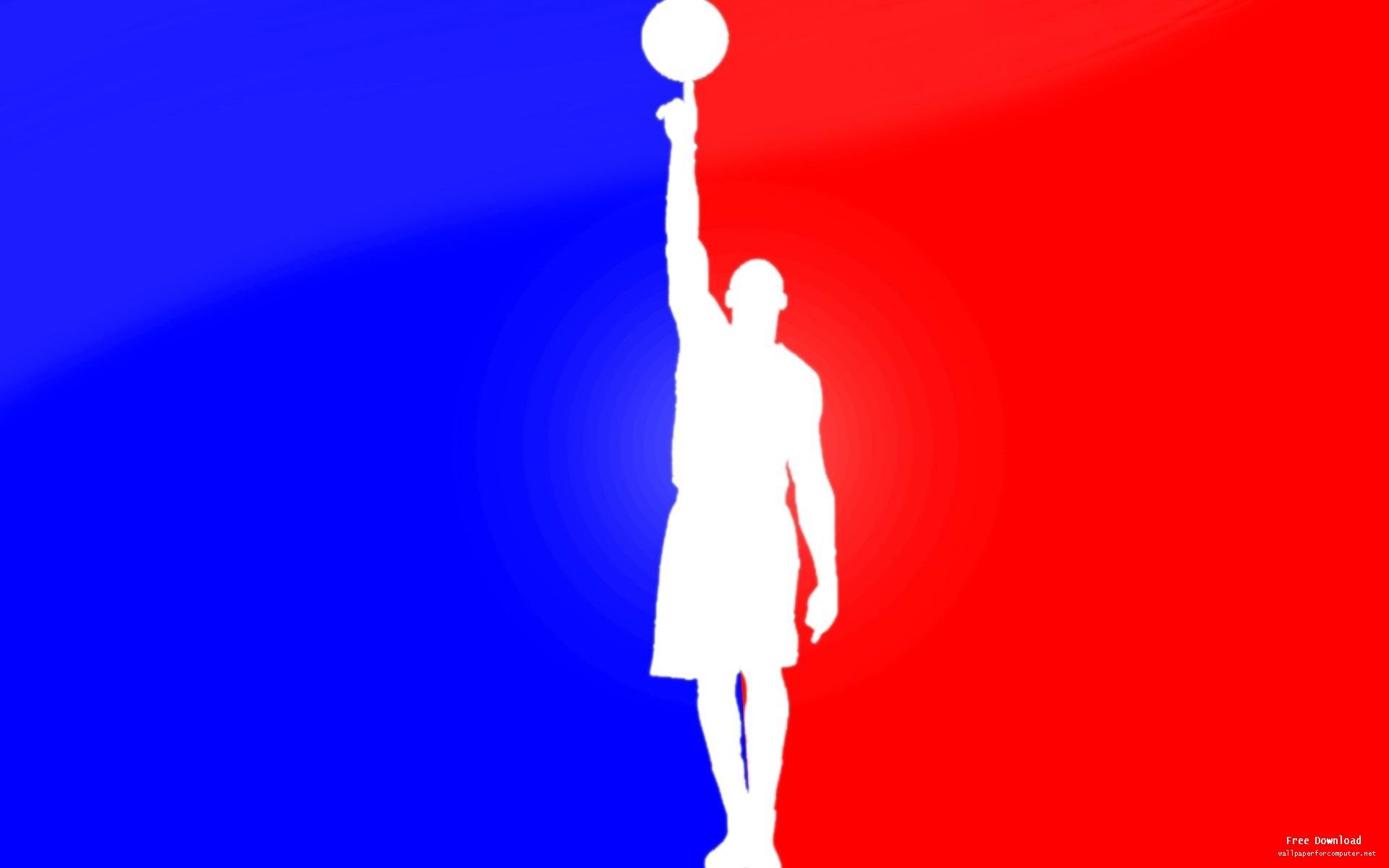 Logo NBA, Silhouette, Rosso e blu, 1920x1200, immagine di sfondo