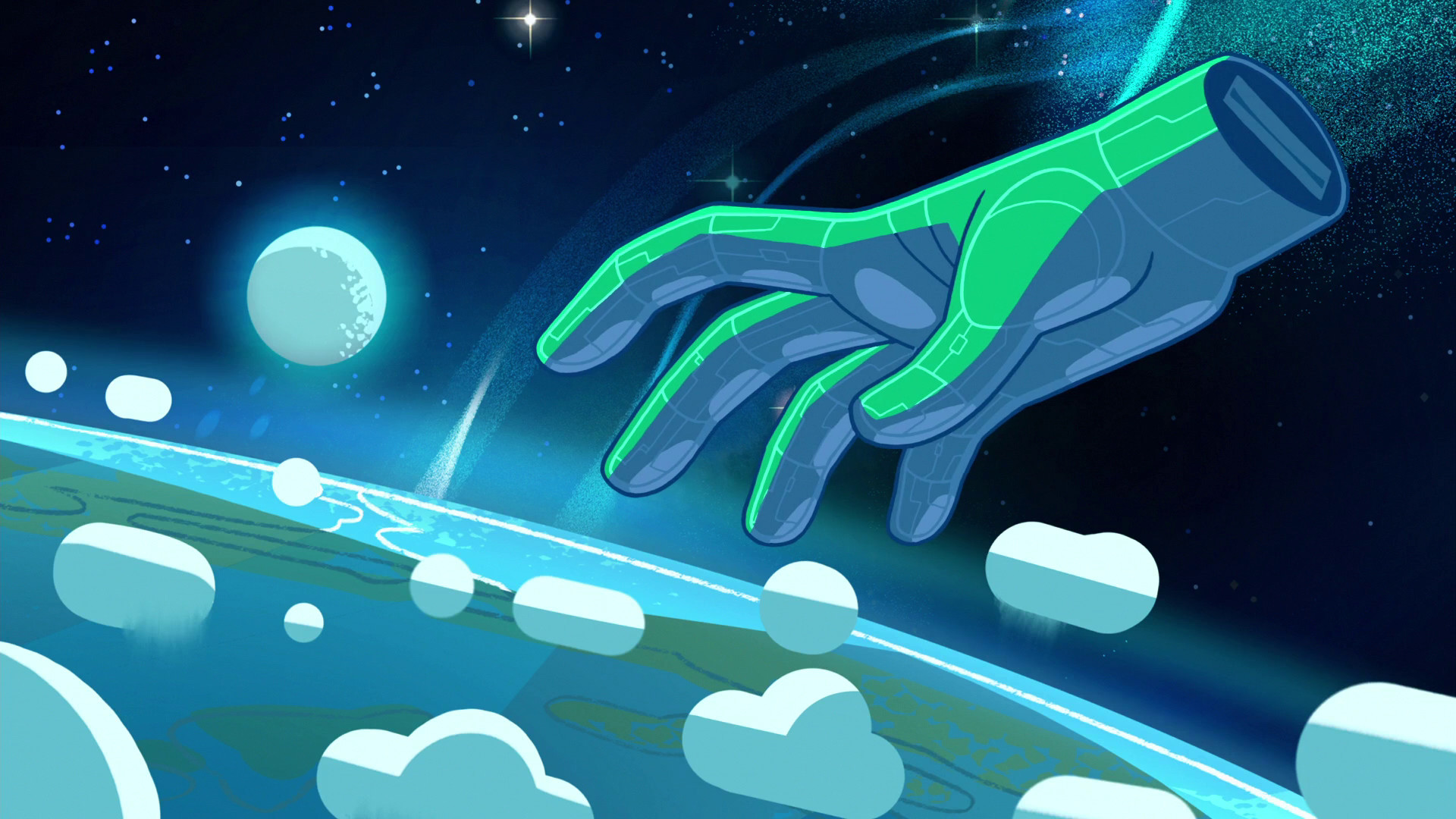 Steven Universe, Mano di Peridot, Spazio, Pianeta, Full HD, sfondo per PC e portatile