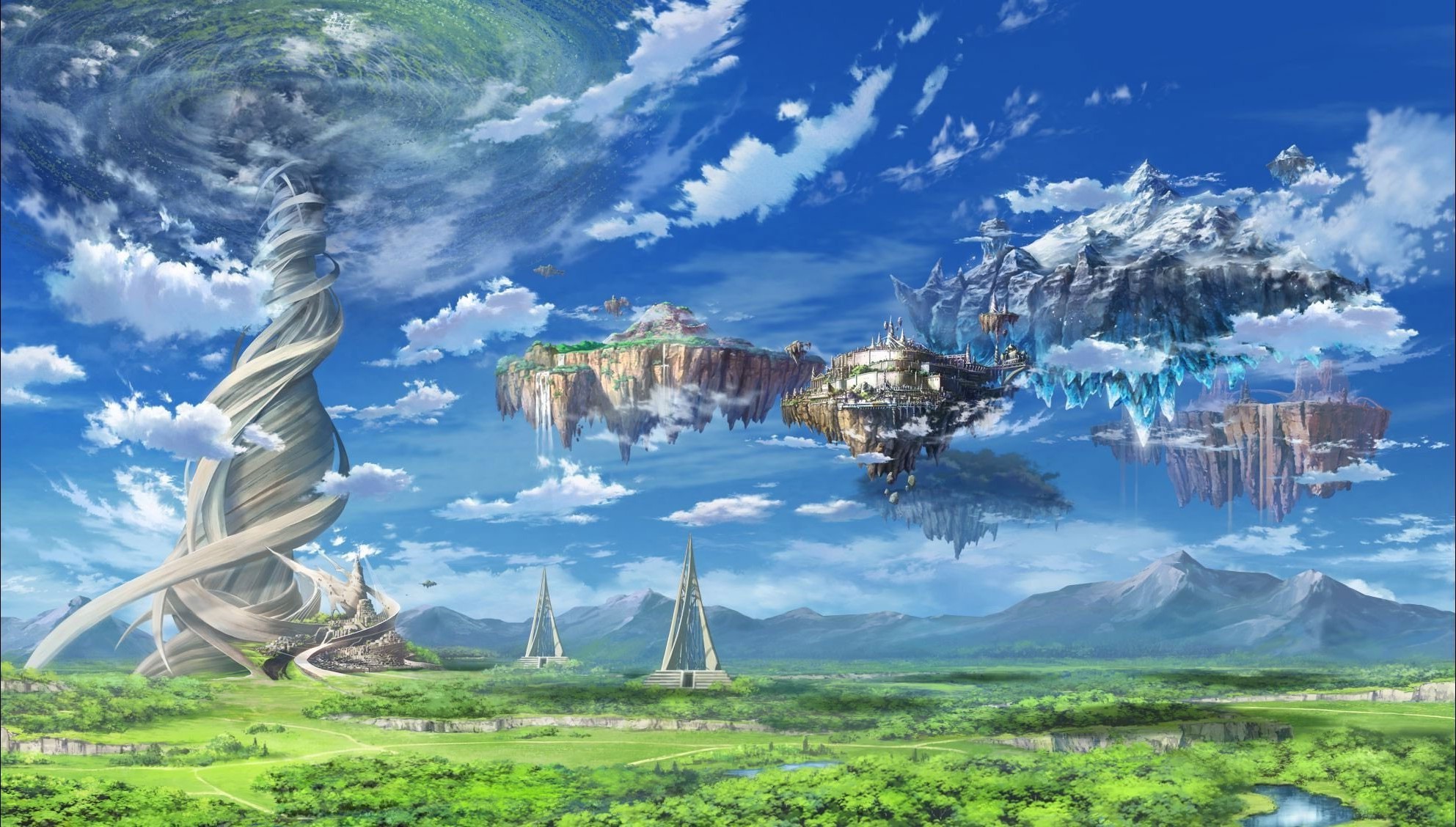 Alfheim, Albero del Mondo, Sword Art Online, Isole volanti, Paesaggio, sfondo Full HD per portatile