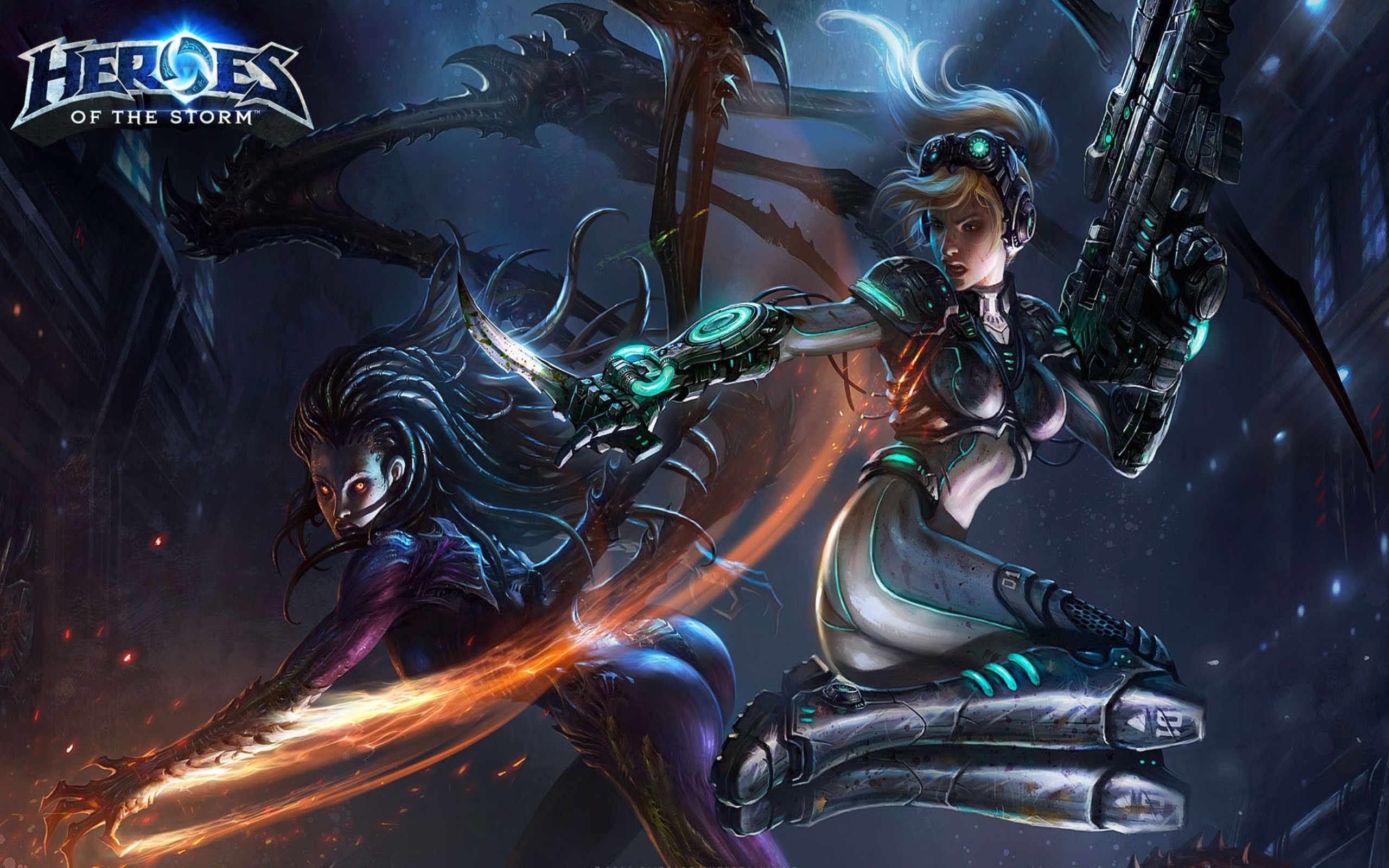 Heroes of the Storm, Kerrigan, Nova, Logo, Fantascienza, 2K, sfondo per PC