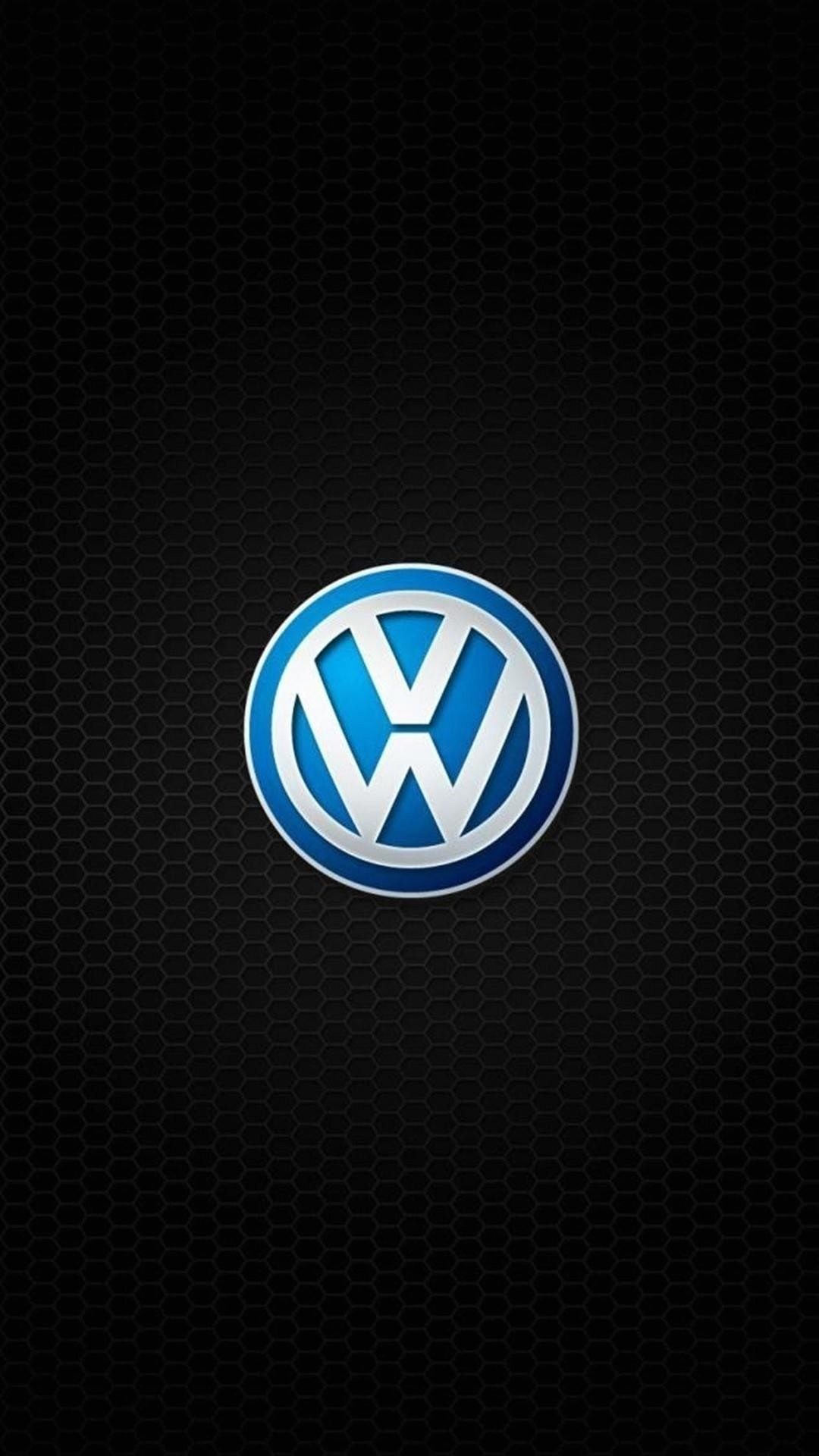 Logo Volkswagen, Volkswagen, Sfondo nero, Full HD, schermata di blocco del cellulare