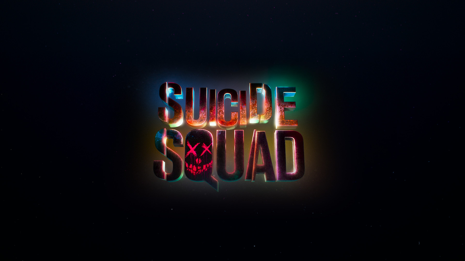 Suicide Squad, Logo, Neon, Sfondo nero, 16:9 Full HD, wallpaper widescreen