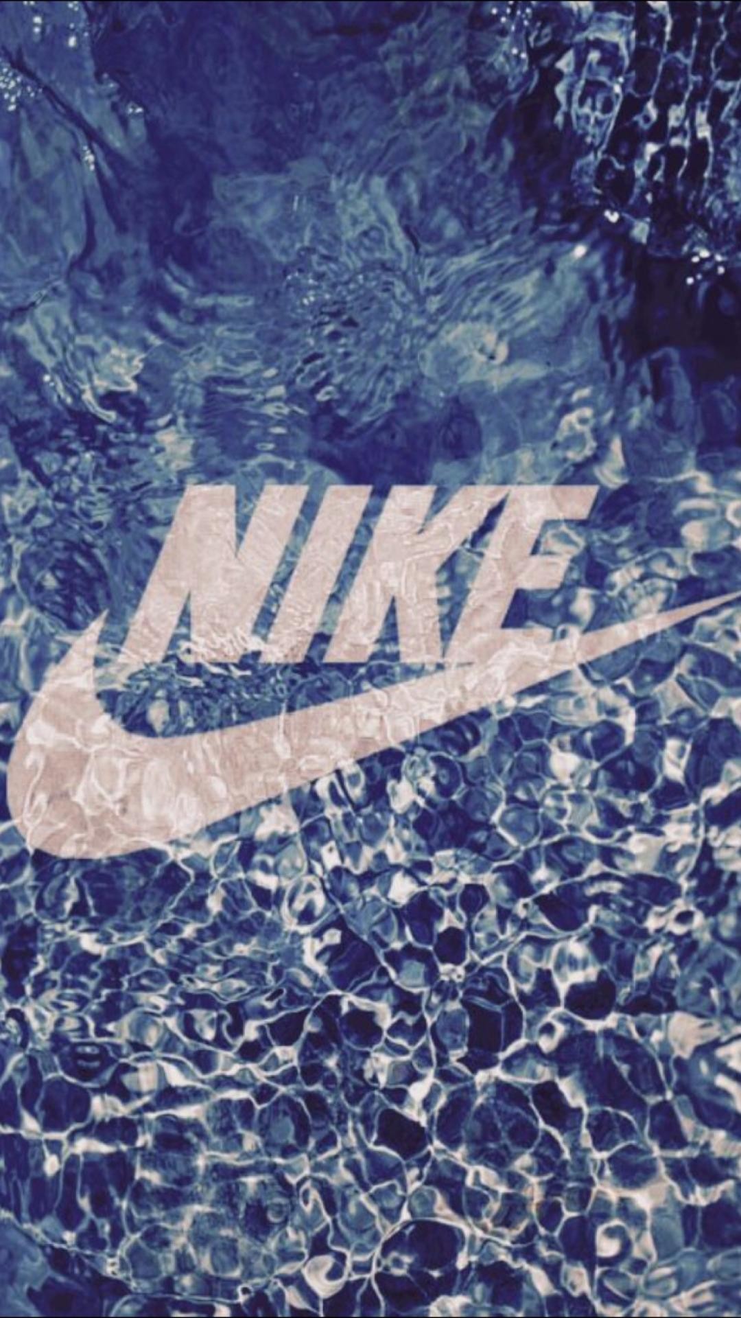 Nike, Logo, Texture blu, Full HD, sfondo verticale per cellulare